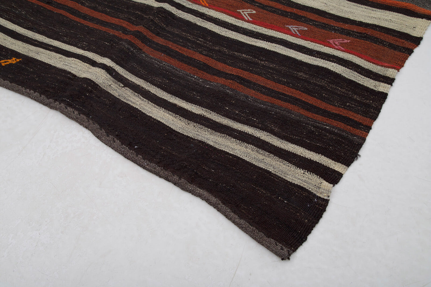 5x10 Brown Vintage Turkish Kilim Runner Rug - 23625