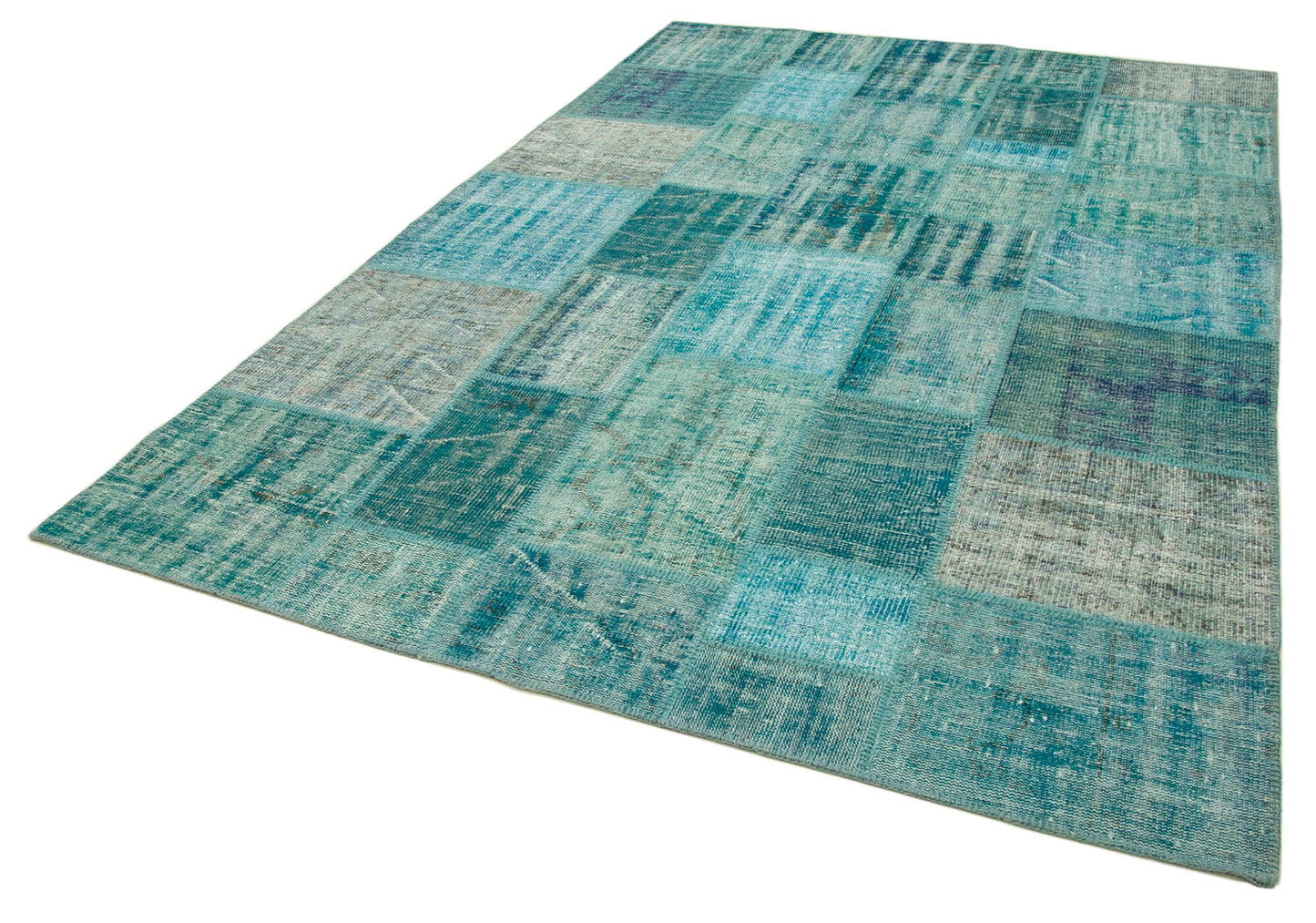 7x10 Turquoise Patchwork Rug - 23931