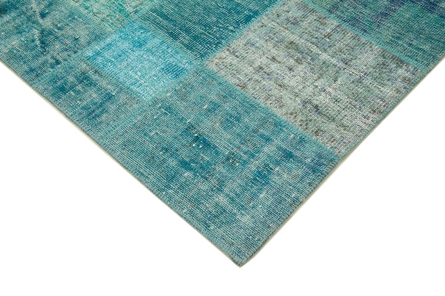 7x10 Turquoise Patchwork Rug - 23931