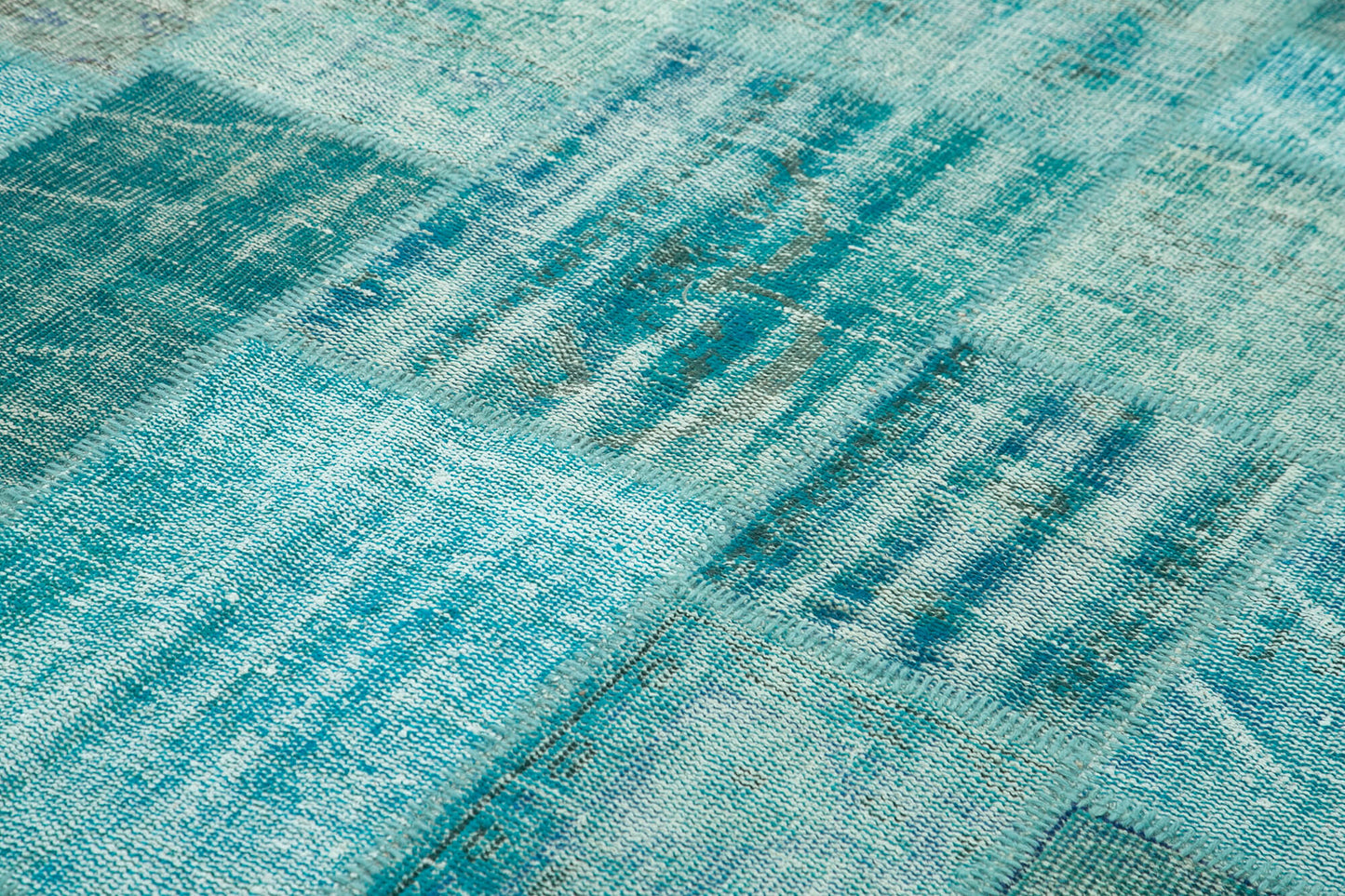 7x10 Turquoise Patchwork Rug - 23931