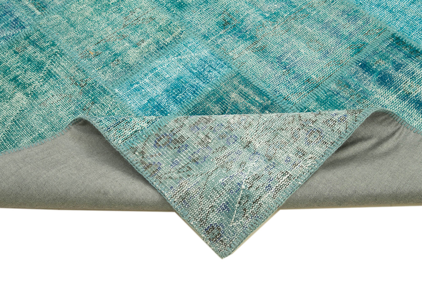 7x10 Turquoise Patchwork Rug - 23931
