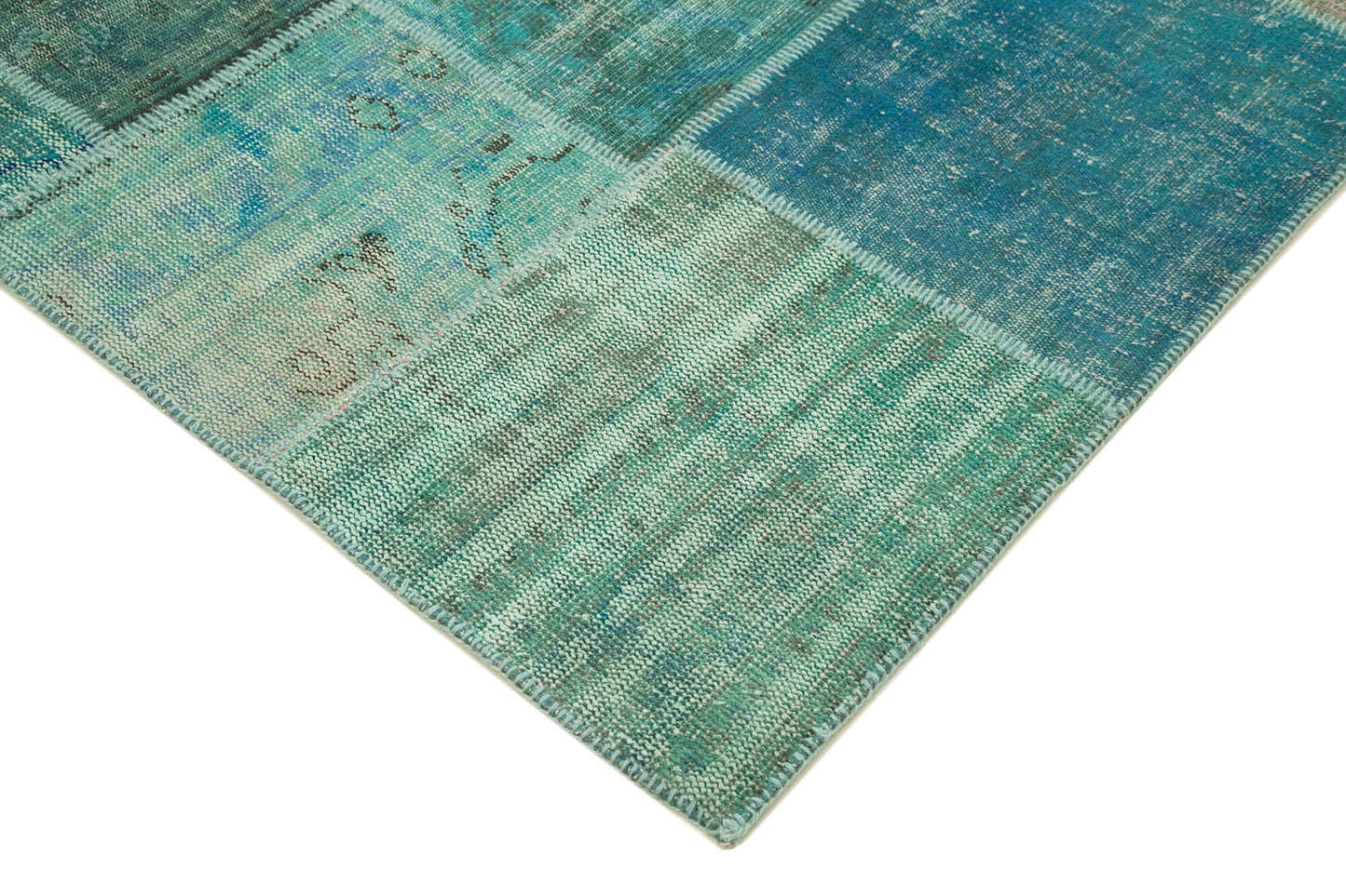 7x10 Turquoise Patchwork Rug - 23932