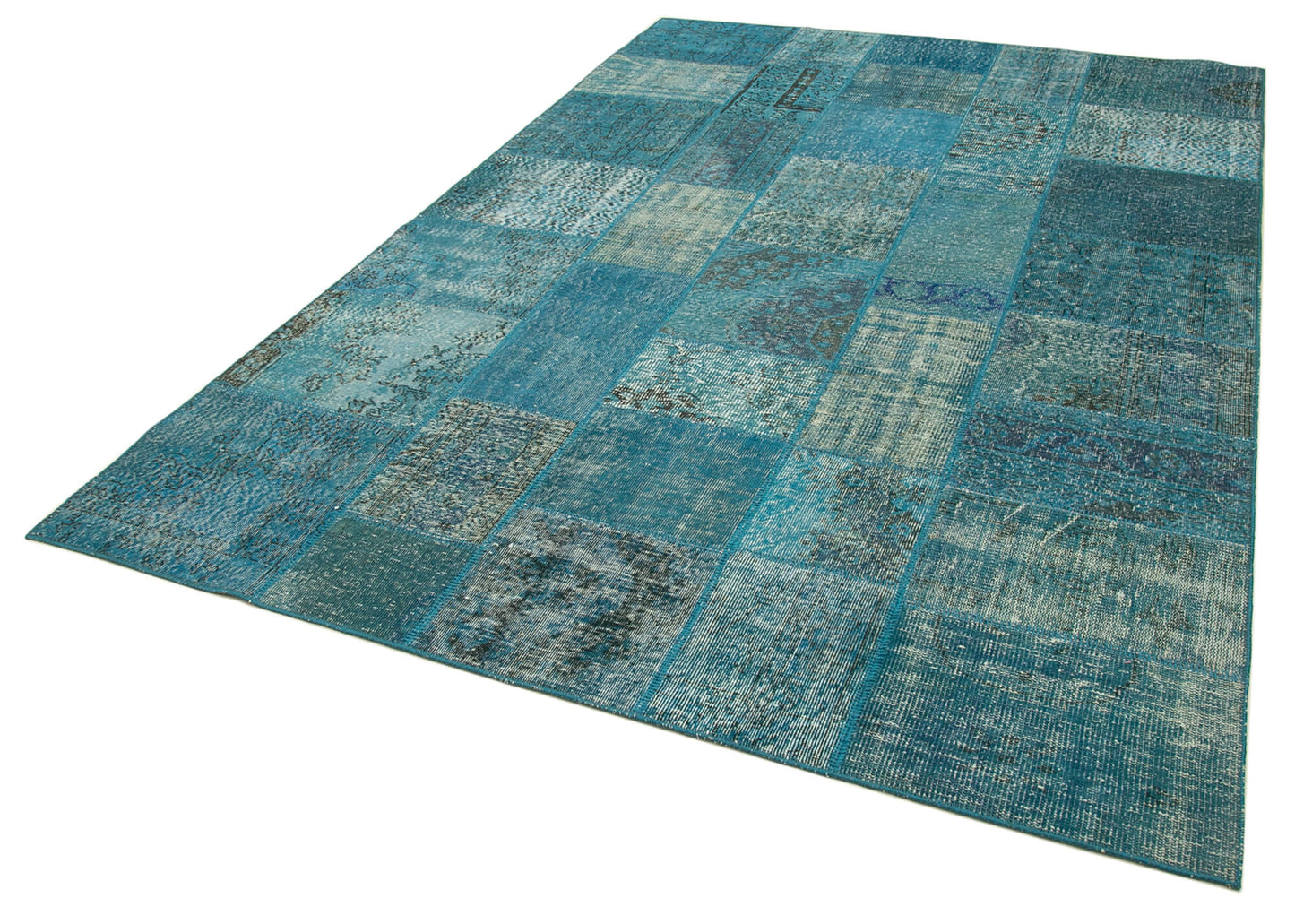 7x10 Blue Patchwork Rug - 23938