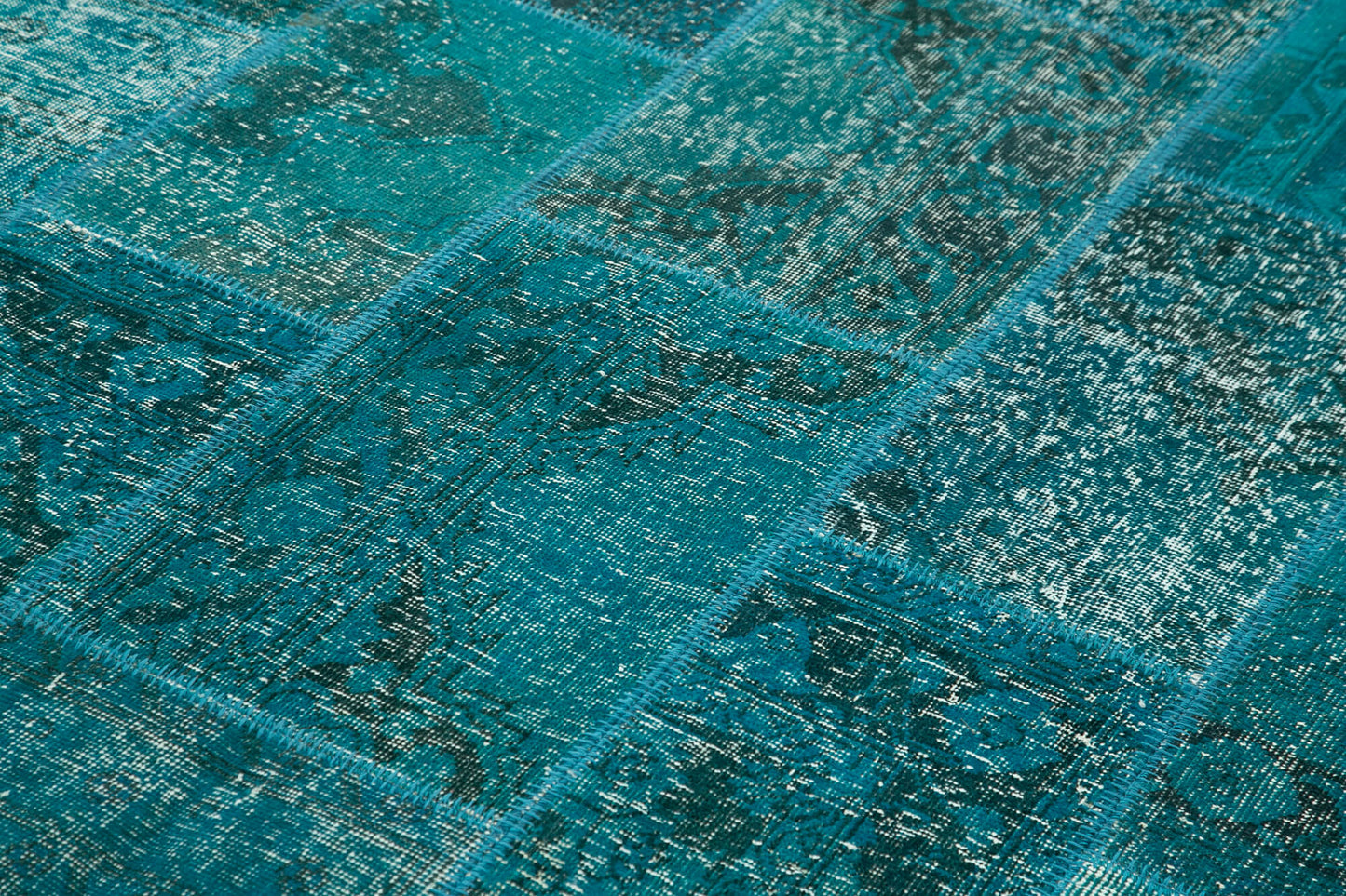 7x10 Turquoise Patchwork Rug - 23953