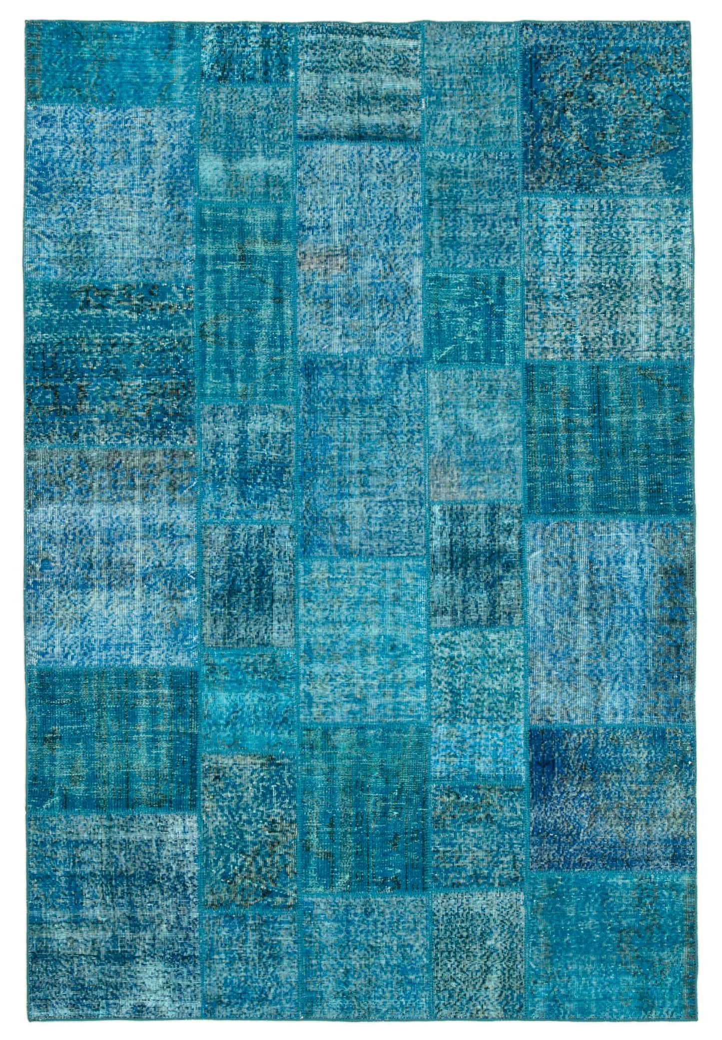 7x10 Blue Patchwork Rug - 23957