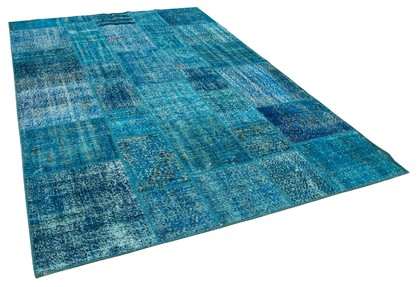 7x10 Blue Patchwork Rug - 23957