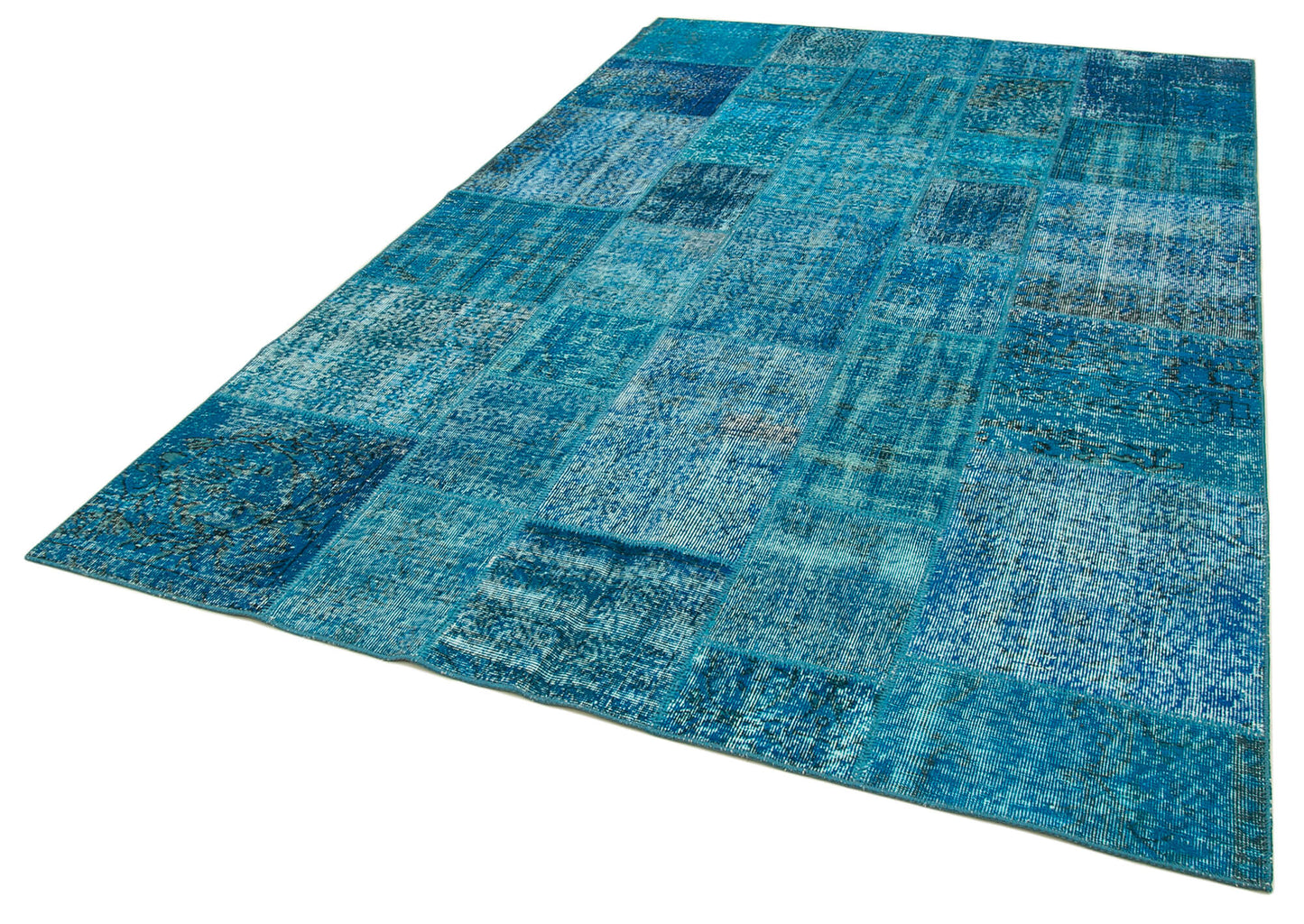 7x10 Blue Patchwork Rug - 23957