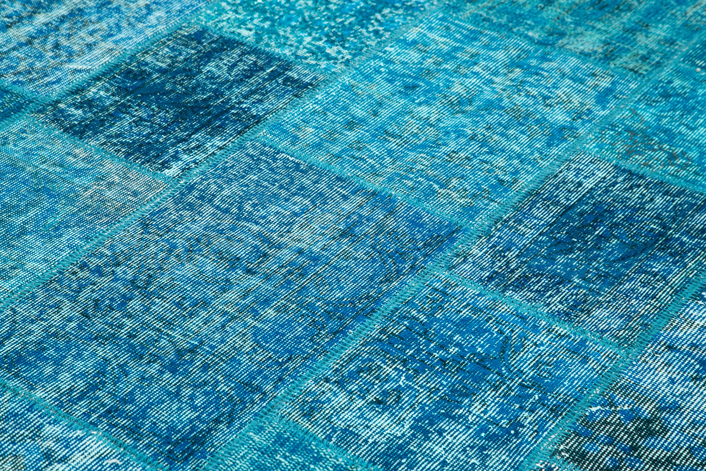 7x10 Blue Patchwork Rug - 23957