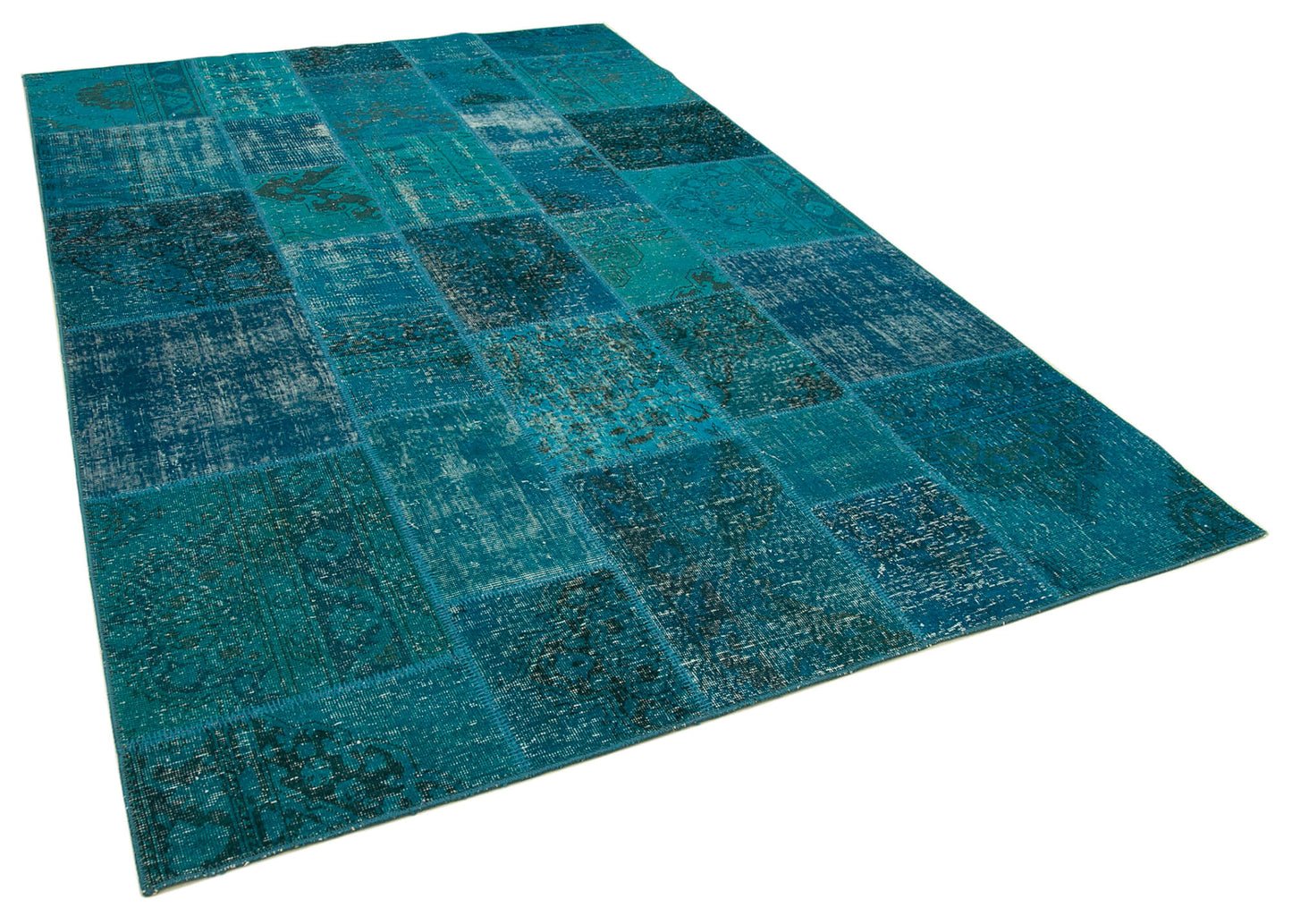 7x10 Blue Patchwork Rug - 23963