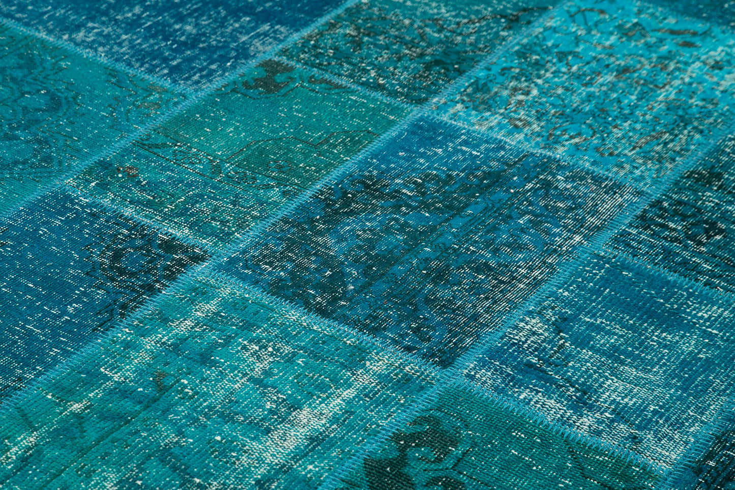 7x10 Blue Patchwork Rug - 23963