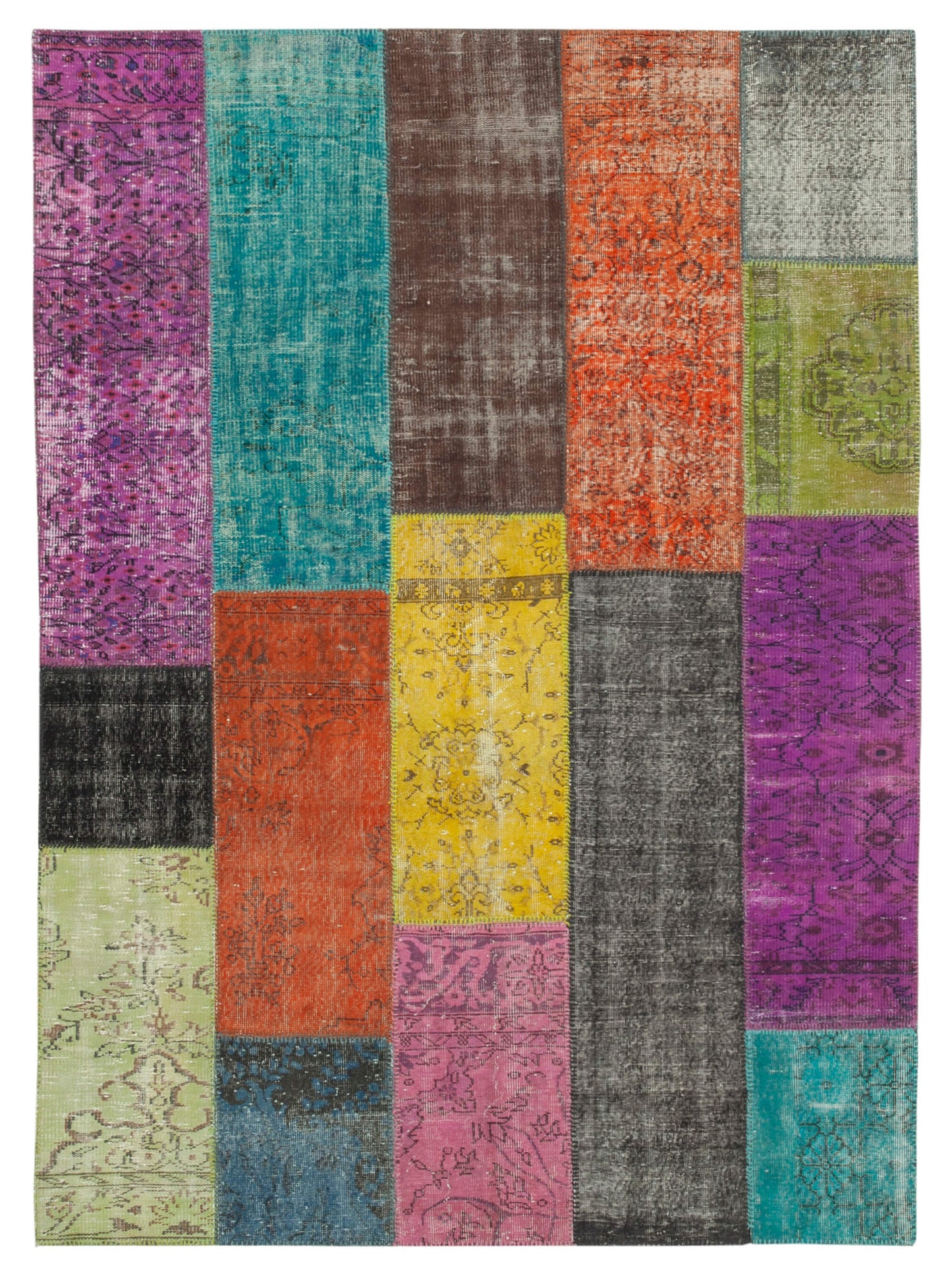 7x9 Multicolor Patchwork Rug - 23976