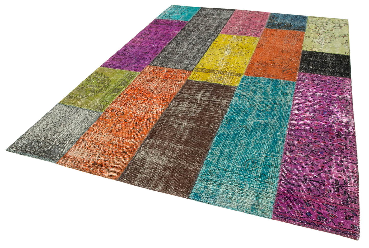 7x9 Multicolor Patchwork Rug - 23976