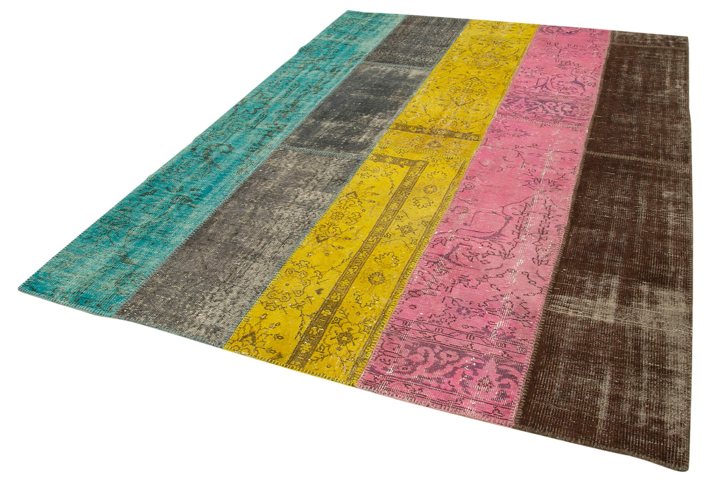 7x9 Multicolor Patchwork Rug - 23978