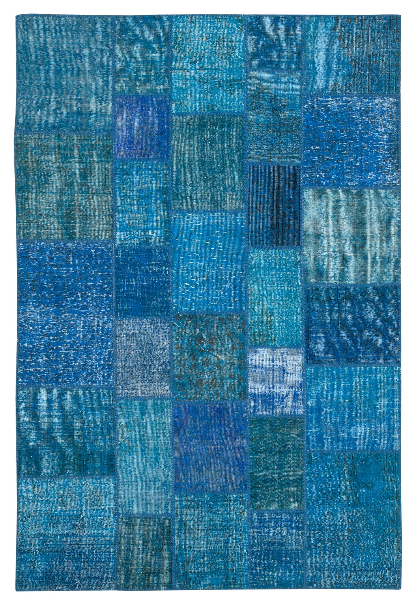 7x10 Blue Patchwork Rug - 23981