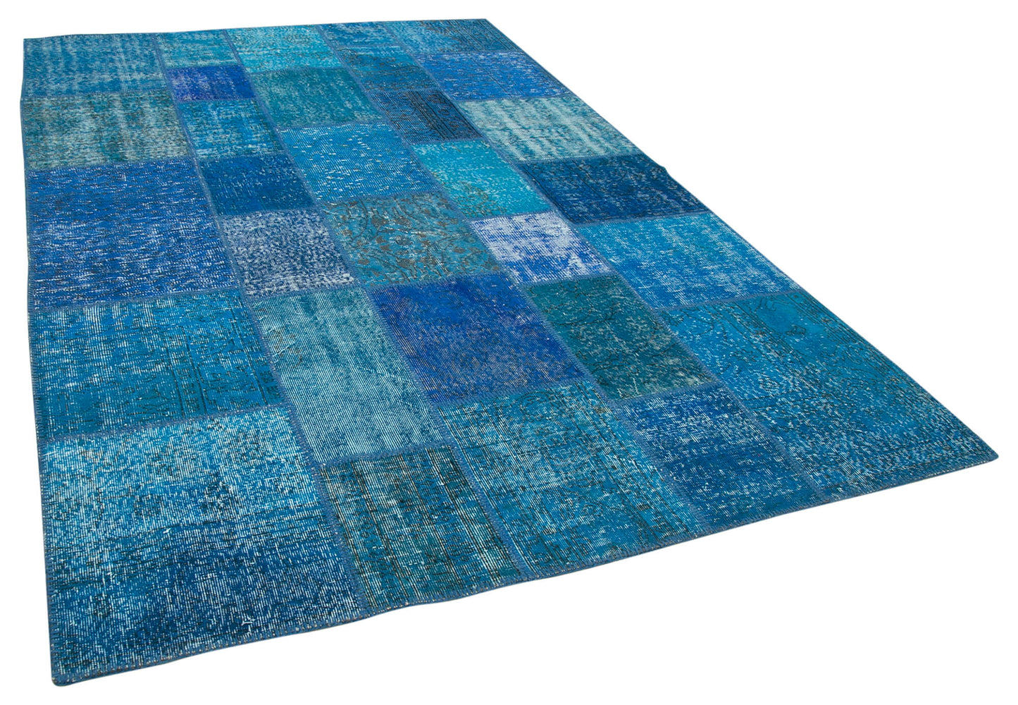 7x10 Blue Patchwork Rug - 23981