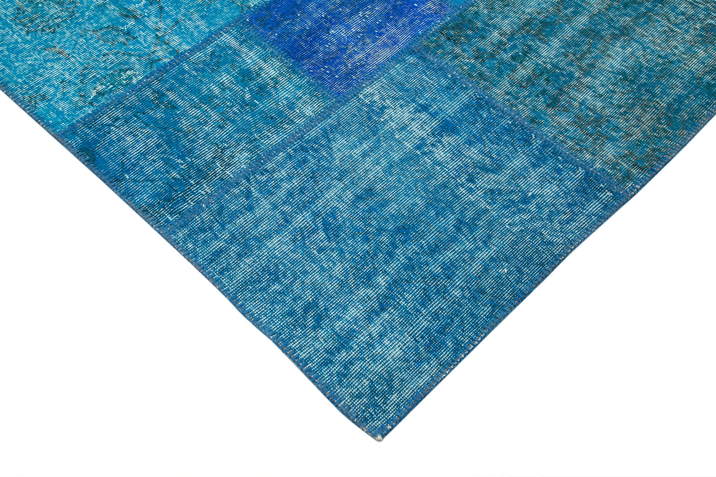 7x10 Blue Patchwork Rug - 23981
