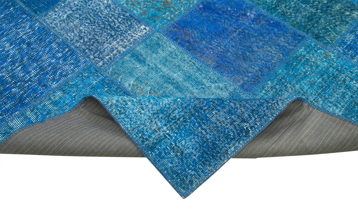7x10 Blue Patchwork Rug - 23981
