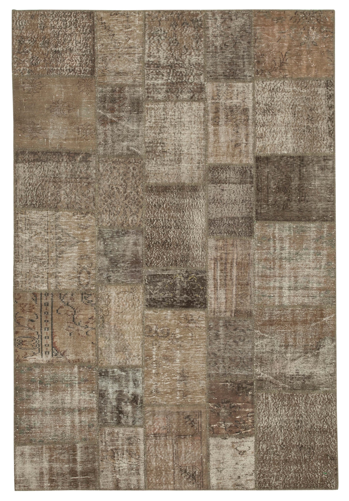 7x10 Brown Patchwork Rug - 23990