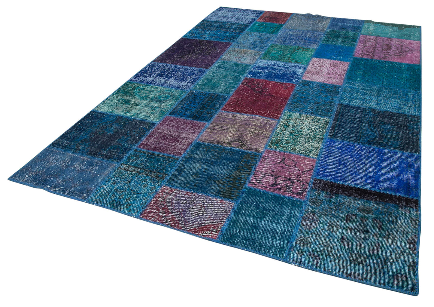 7x10 Blue Patchwork Rug - 24003