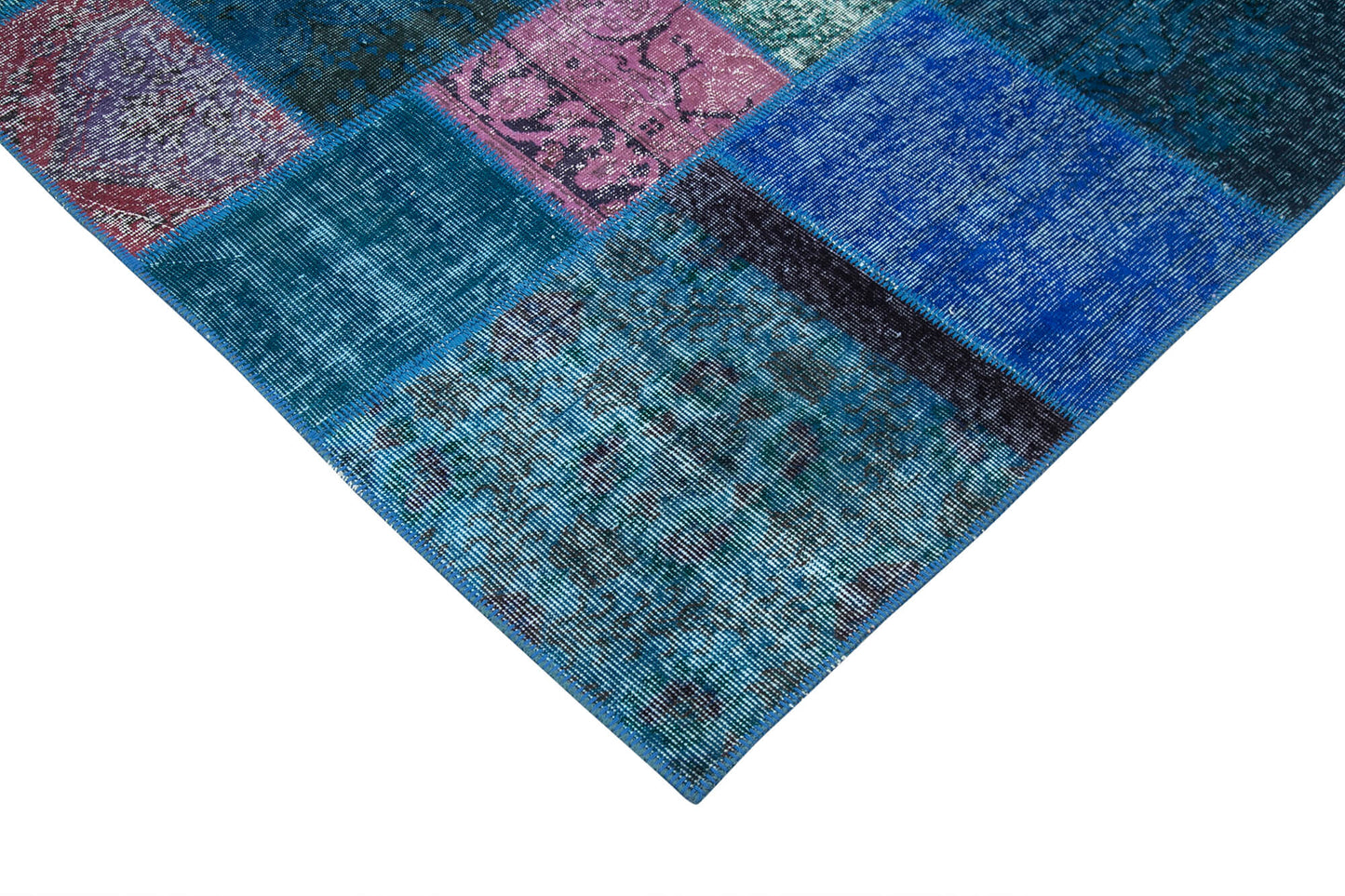 7x10 Blue Patchwork Rug - 24003