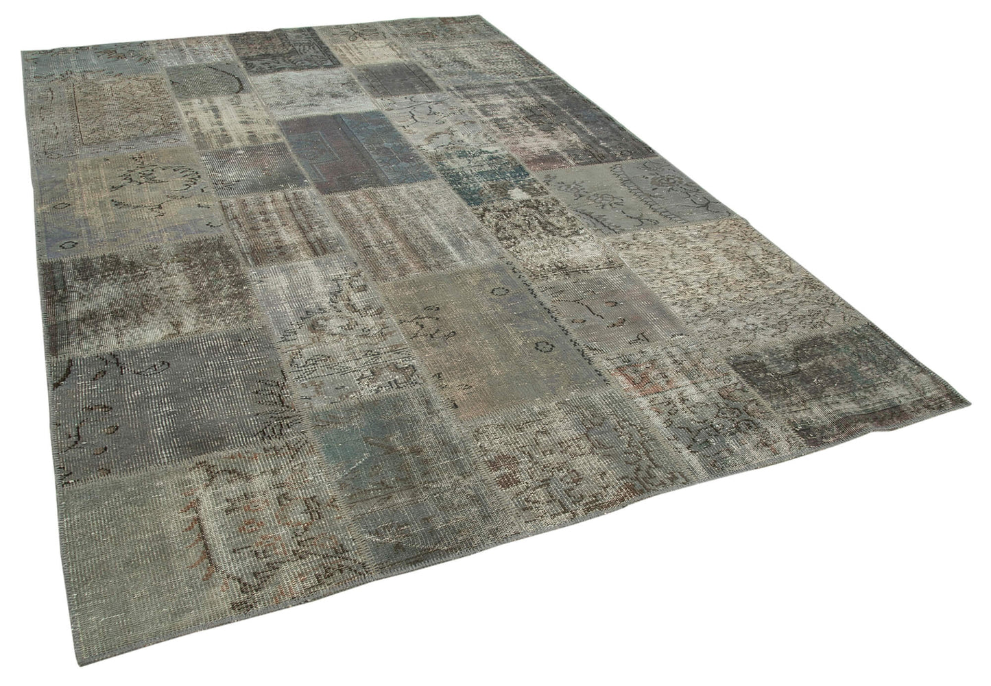 7x10 Grey Patchwork Rug - 24012