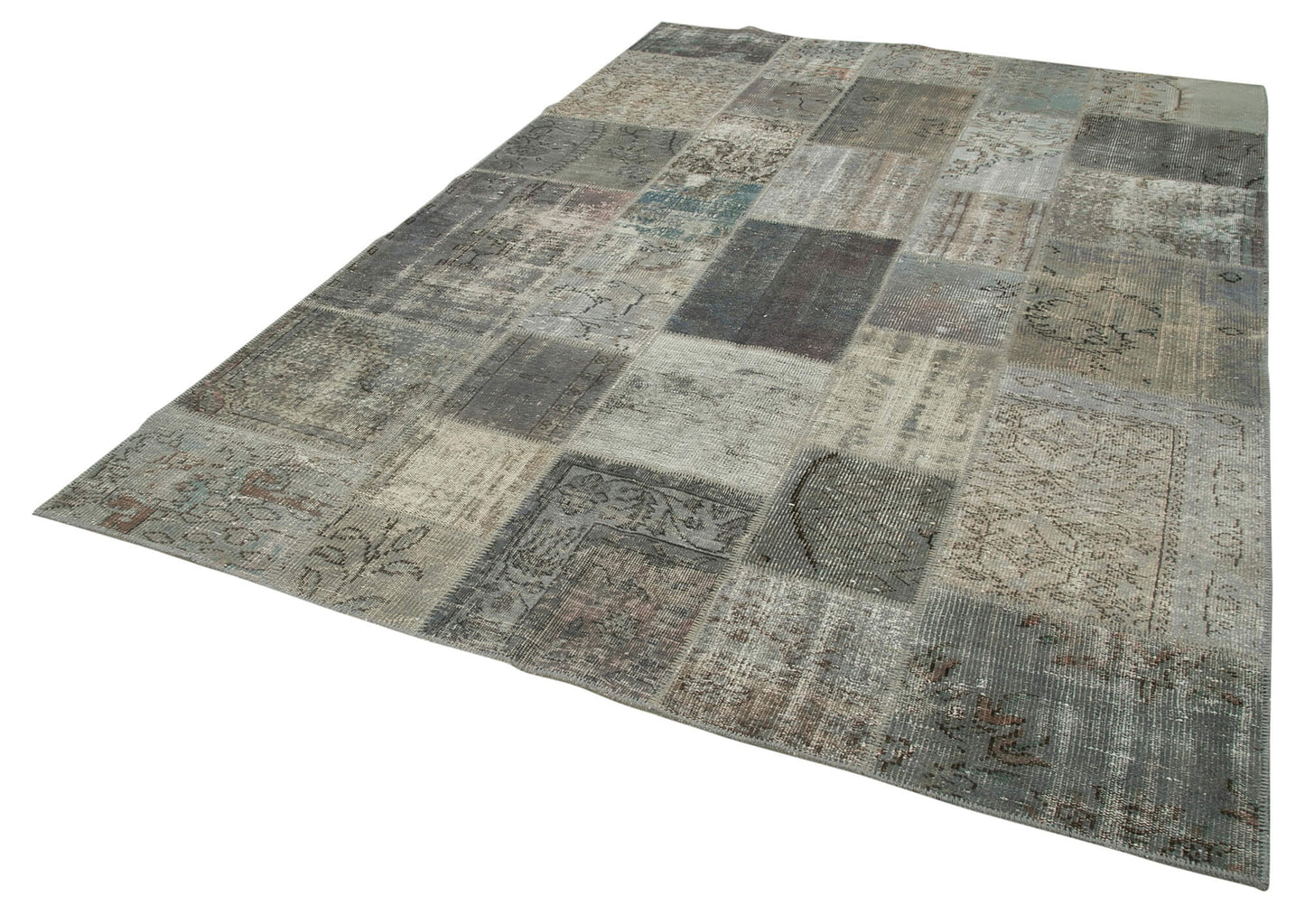 7x10 Grey Patchwork Rug - 24012