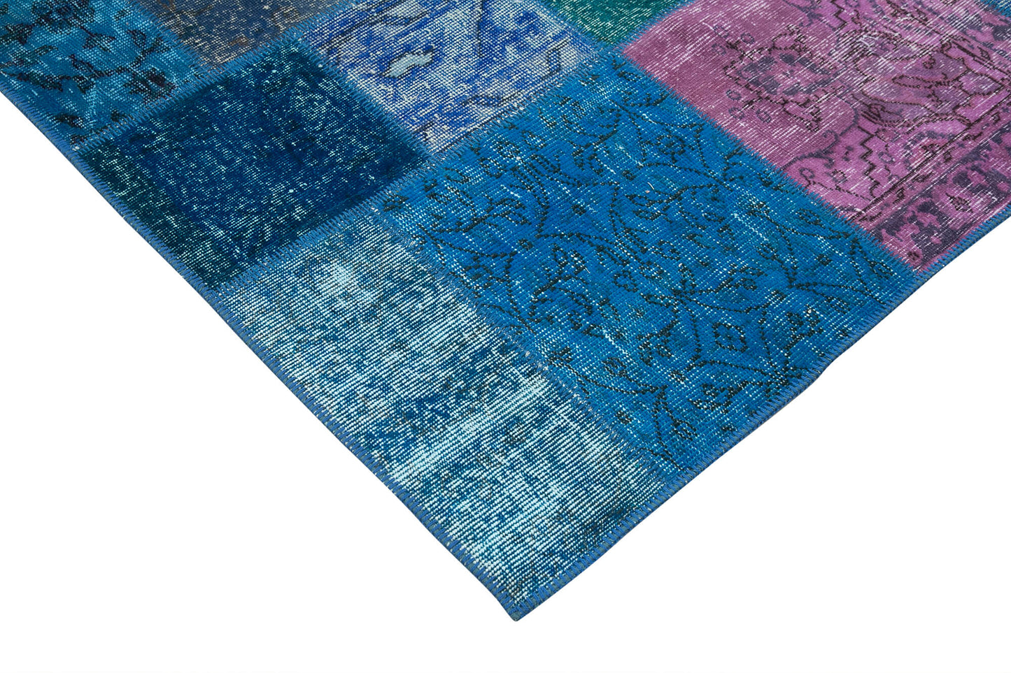 7x10 Blue Patchwork Rug - 24016