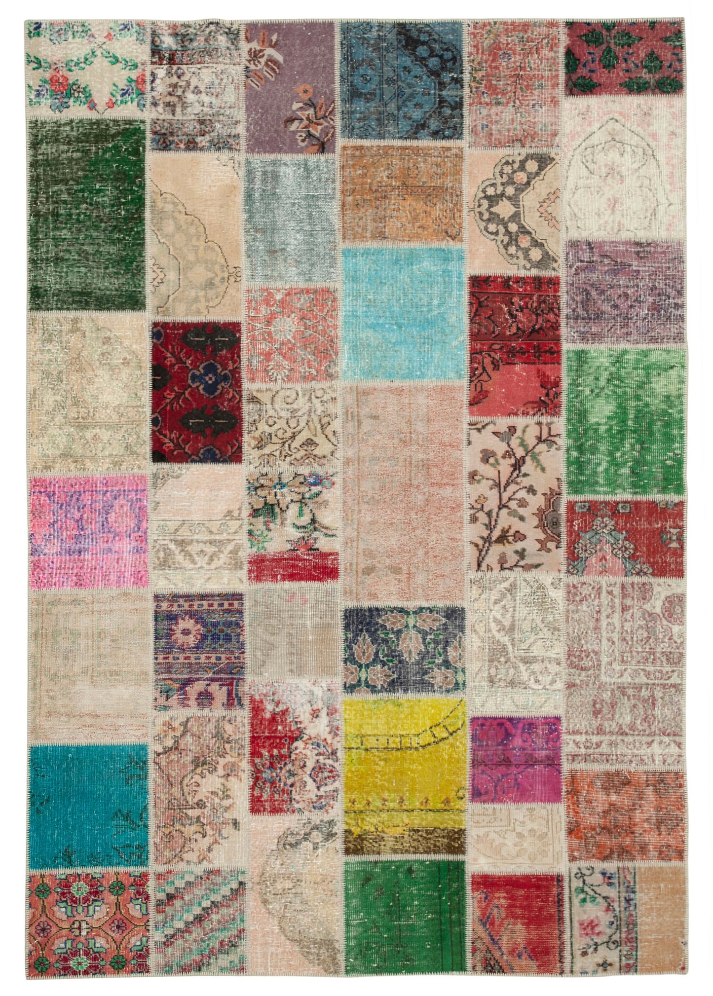 7x10 Multicolor Patchwork Rug - 24025