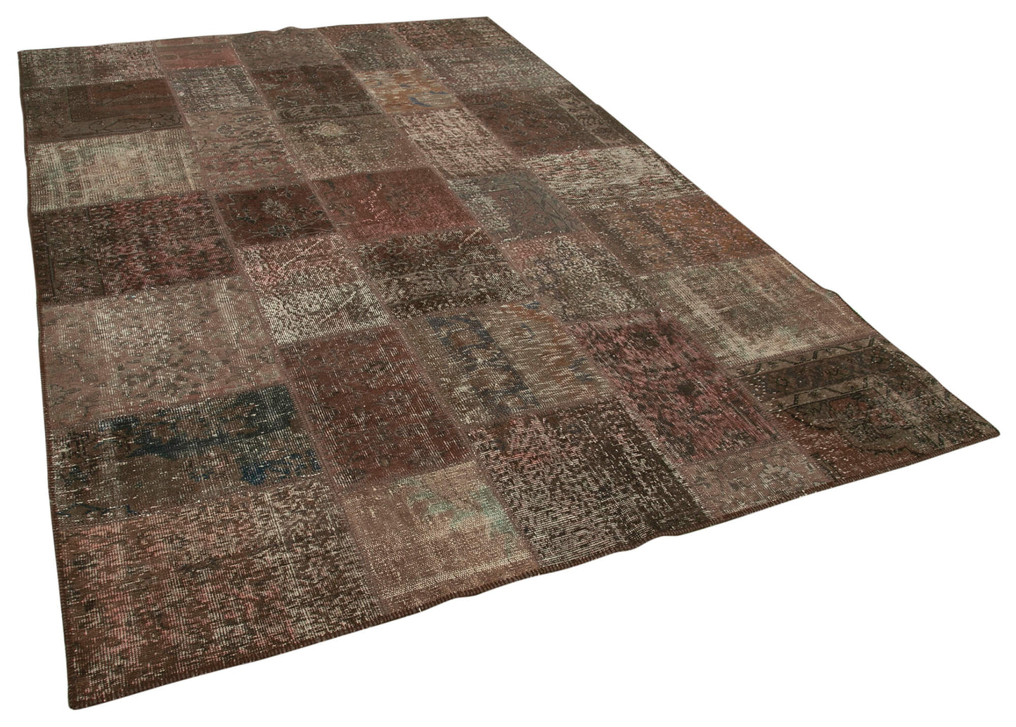 7x10 Brown Patchwork Rug - 24026