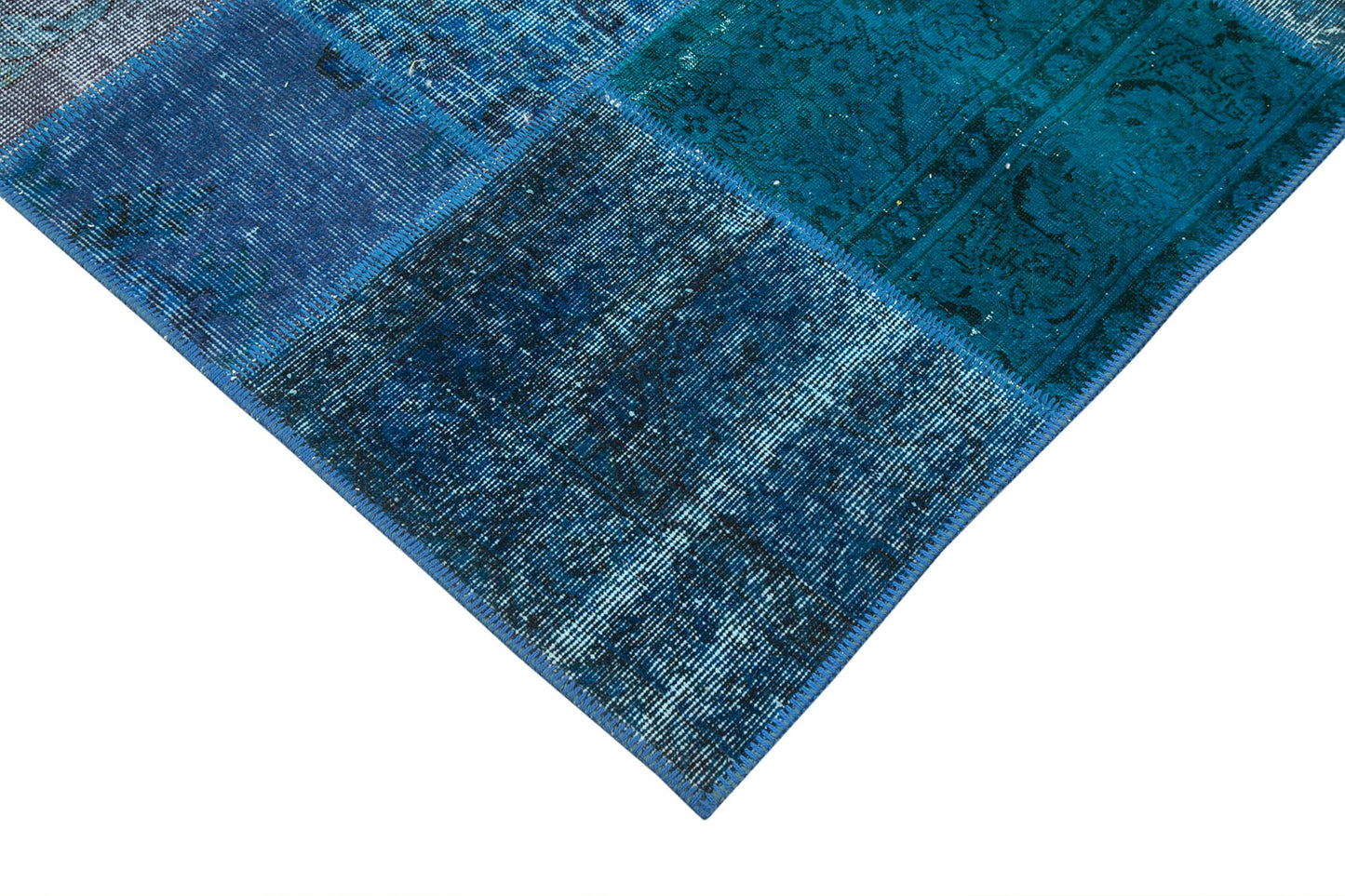 7x10 Blue Patchwork Rug - 24033