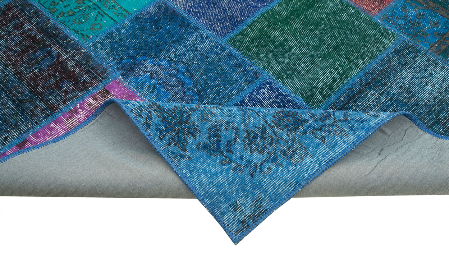 7x10 Blue Patchwork Rug - 24033