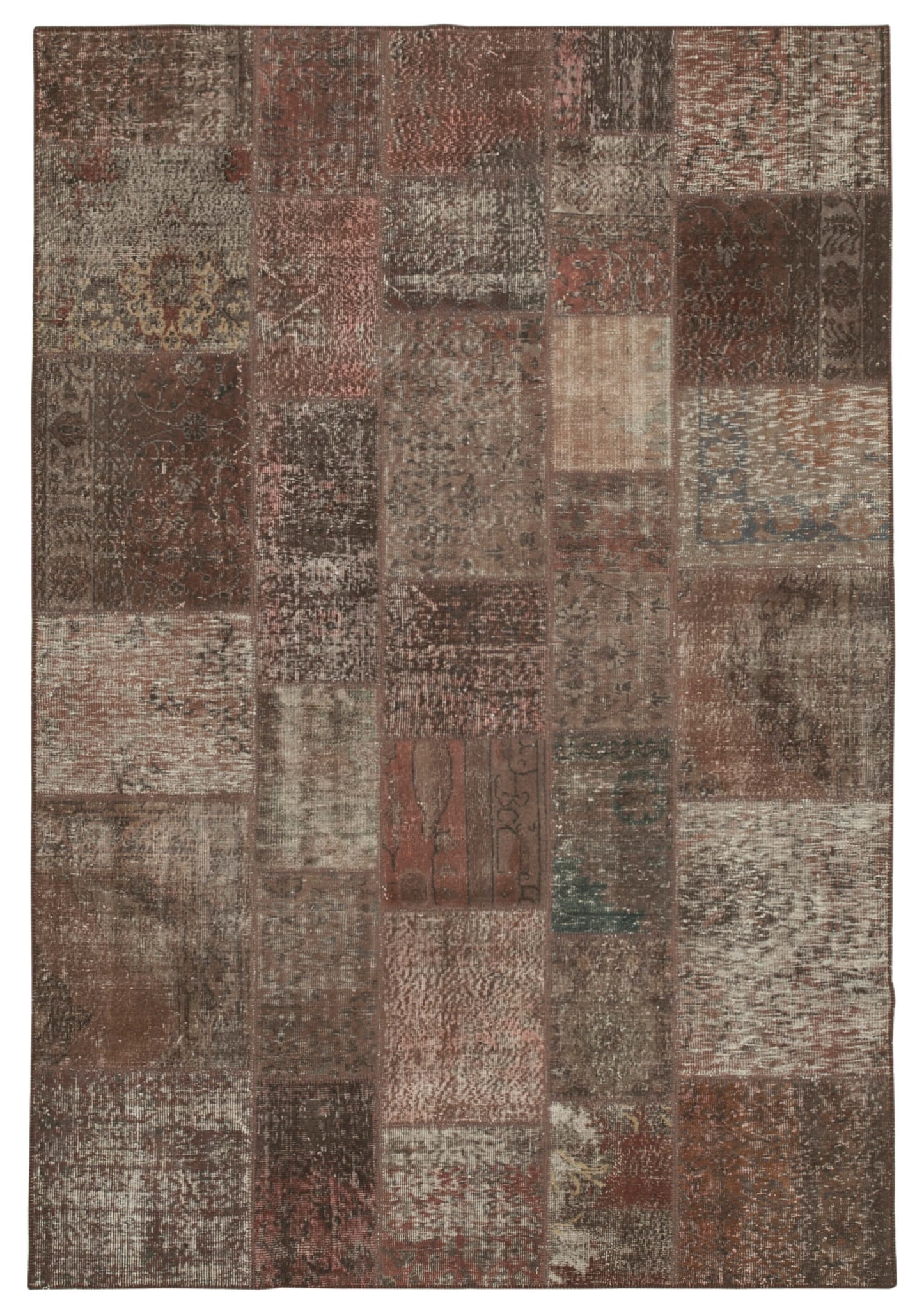 7x10 Brown Patchwork Rug - 24036