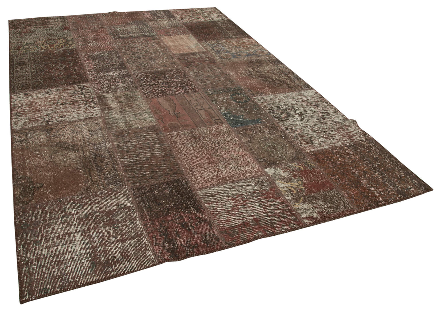 7x10 Brown Patchwork Rug - 24036