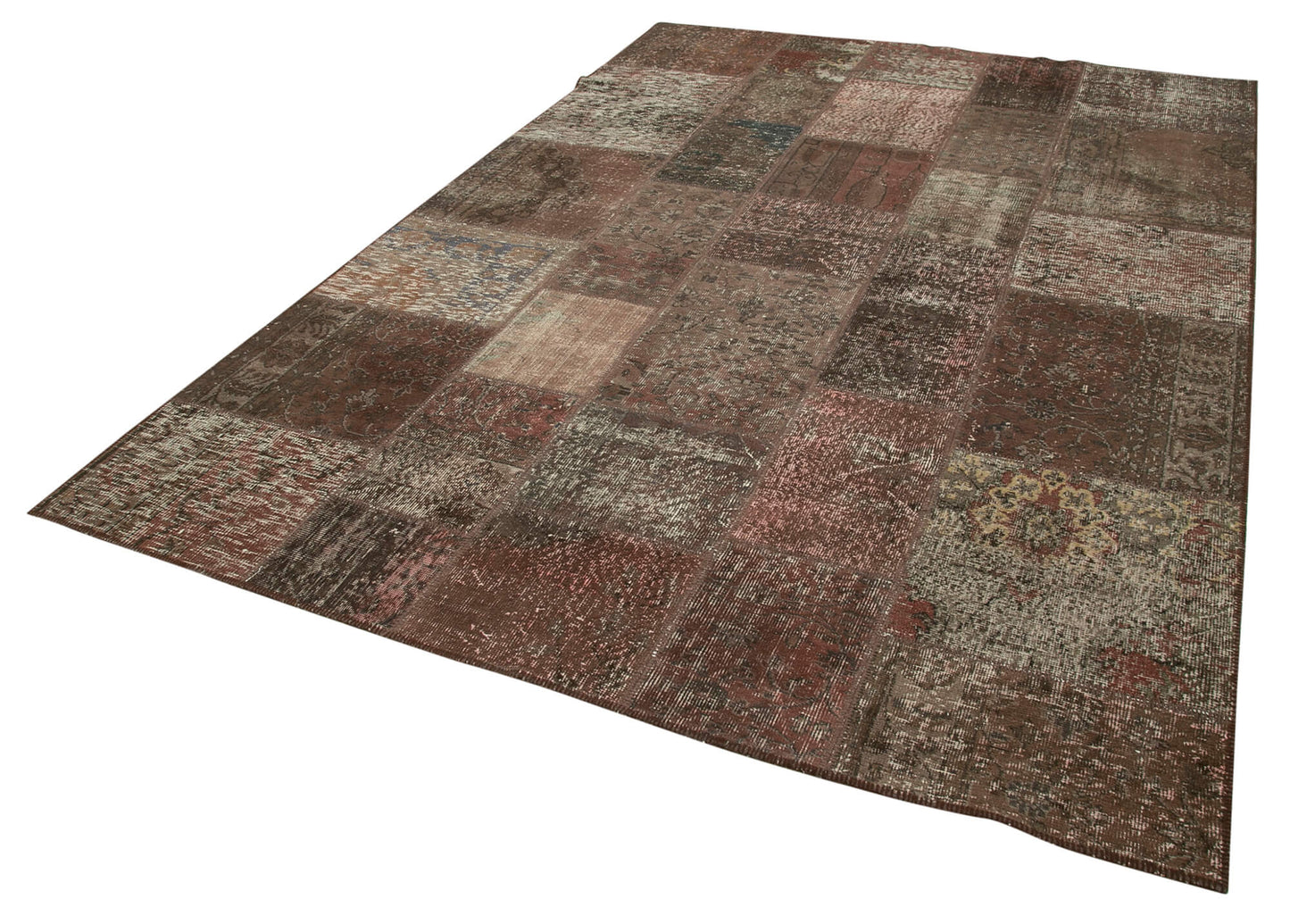 7x10 Brown Patchwork Rug - 24036