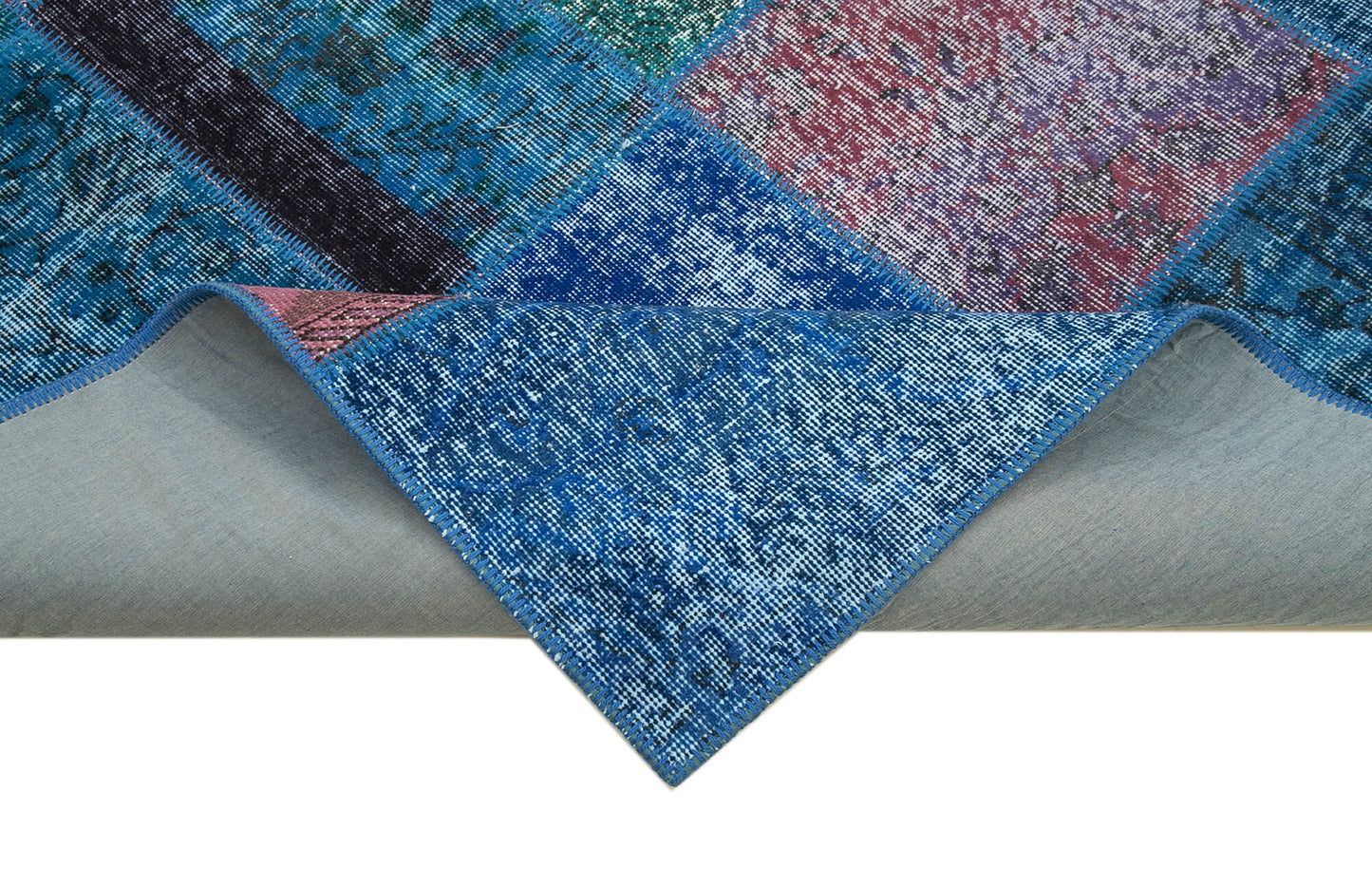 7x10 Blue Patchwork Rug - 24038