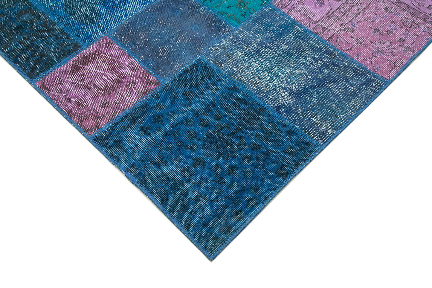 7x10 Blue Patchwork Rug - 24042