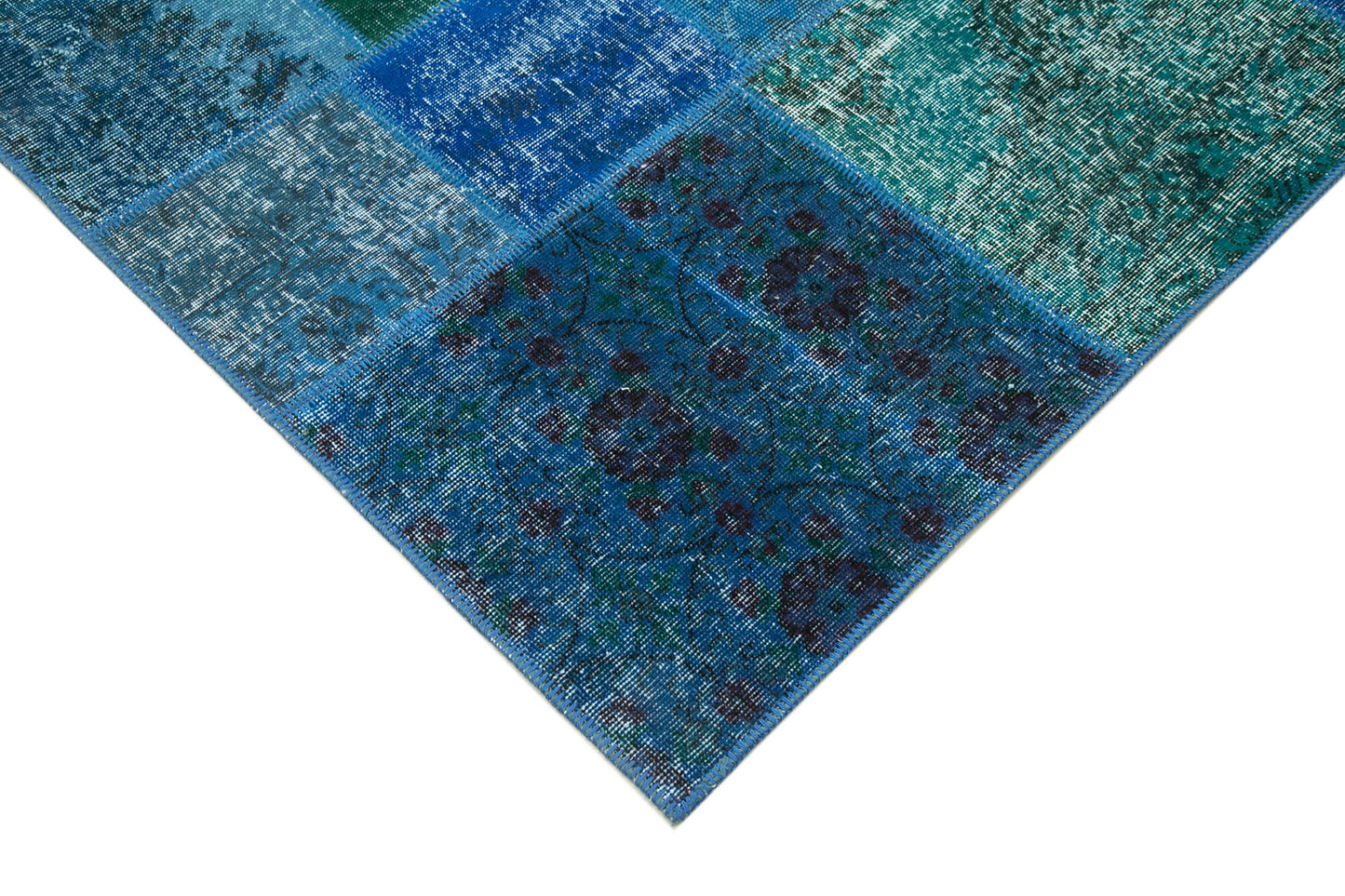 7x10 Blue Patchwork Rug - 24046