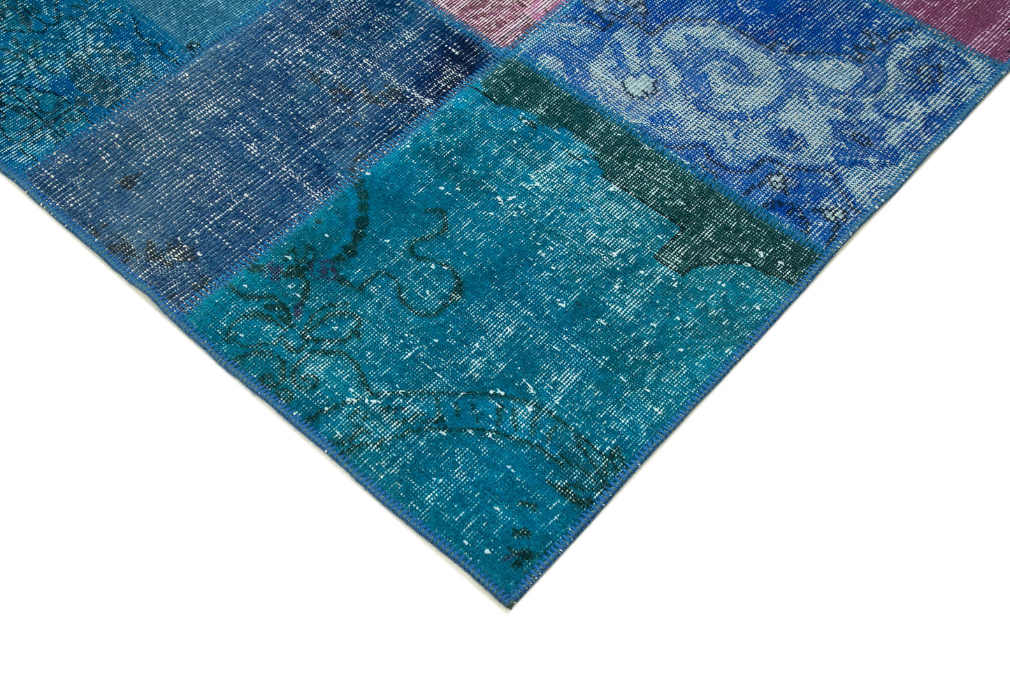 7x10 Blue Patchwork Rug - 24050