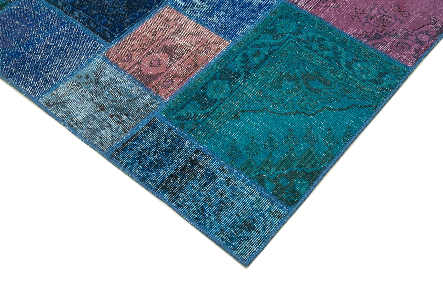 7x10 Blue Patchwork Rug - 24059