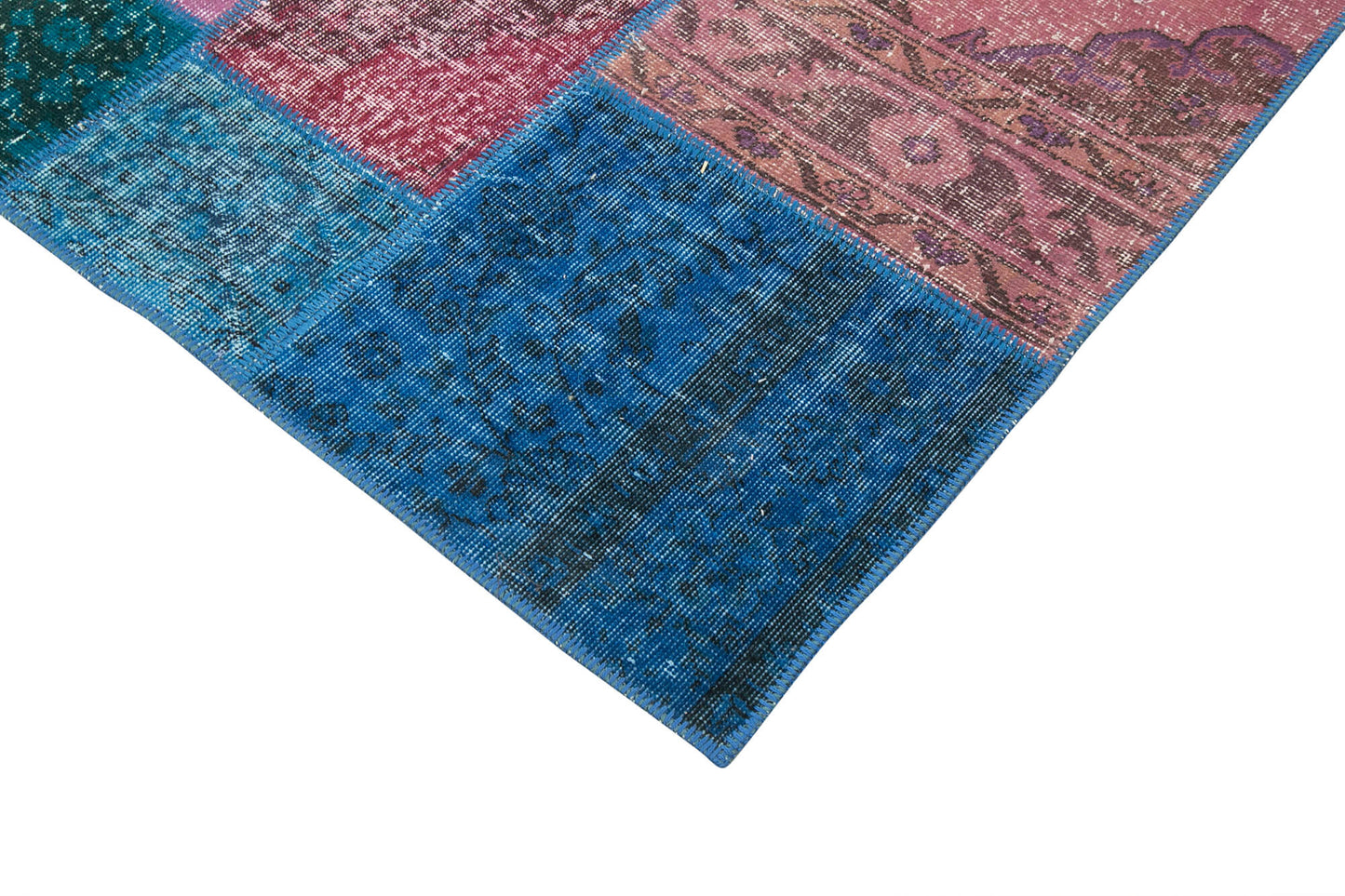 7x10 Blue Patchwork Rug - 24062