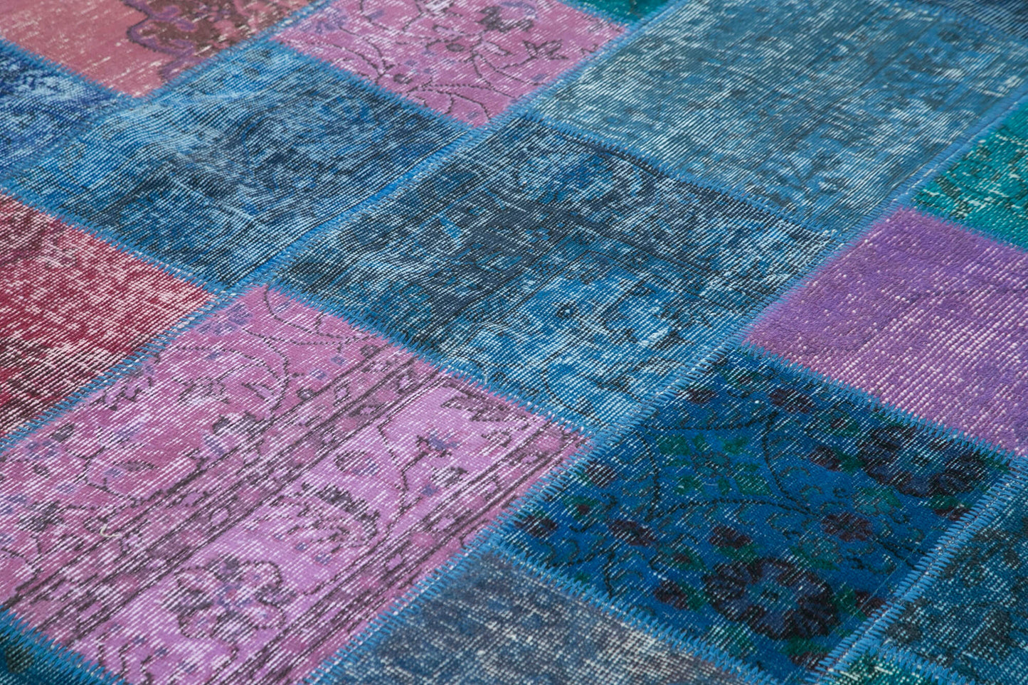 7x10 Blue Patchwork Rug - 24062