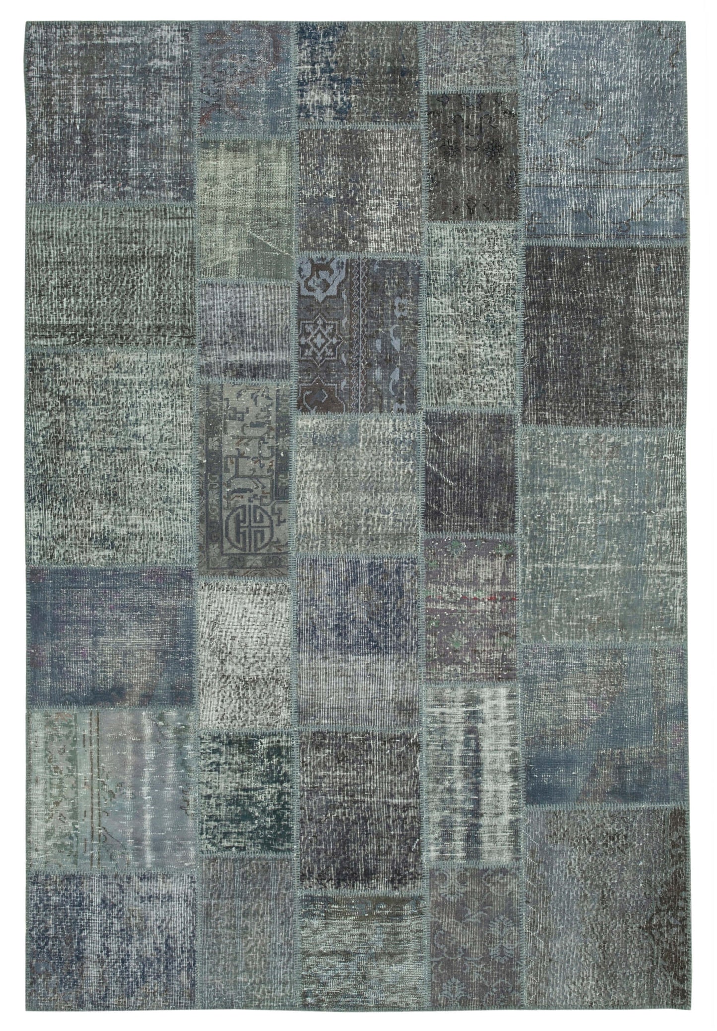 7x10 Grey Patchwork Rug - 24074