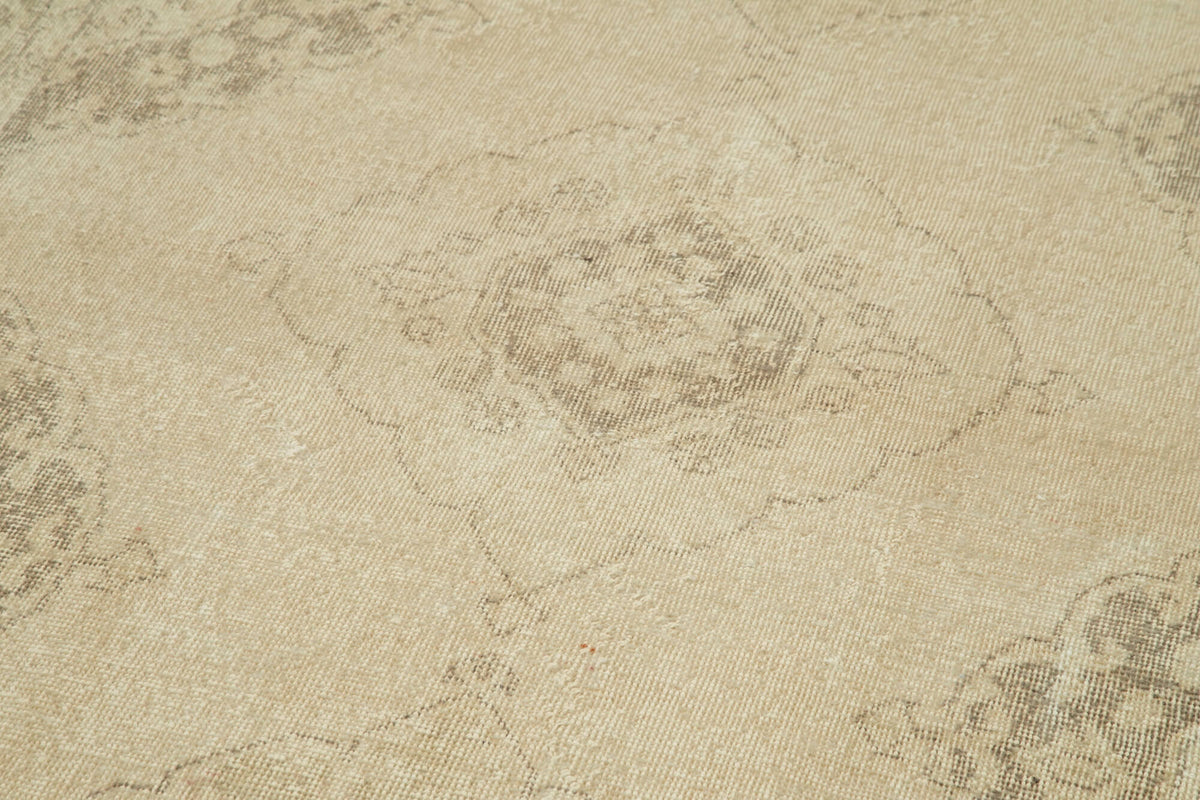 4x13 Beige Turkish Vintage Runner Rug - 24185
