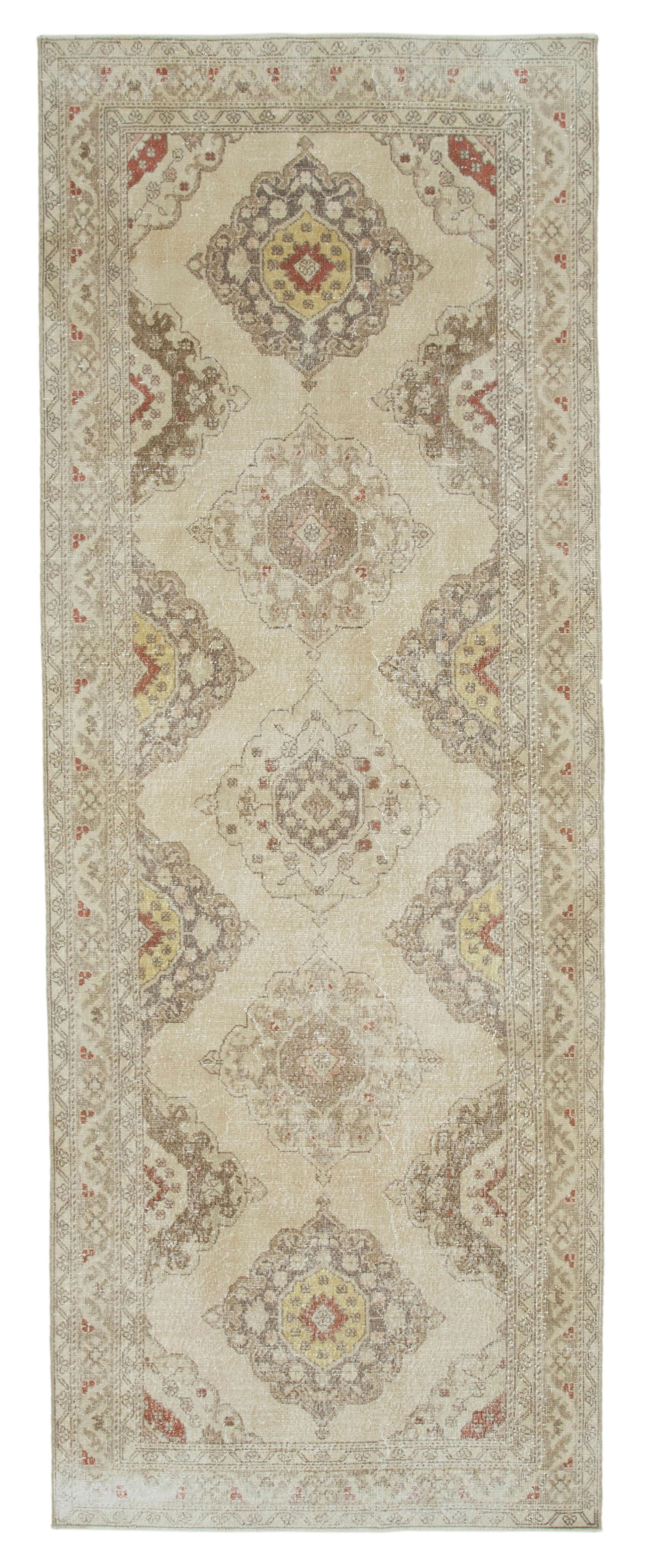 5x12 Beige Turkish Vintage Runner Rug - 24191