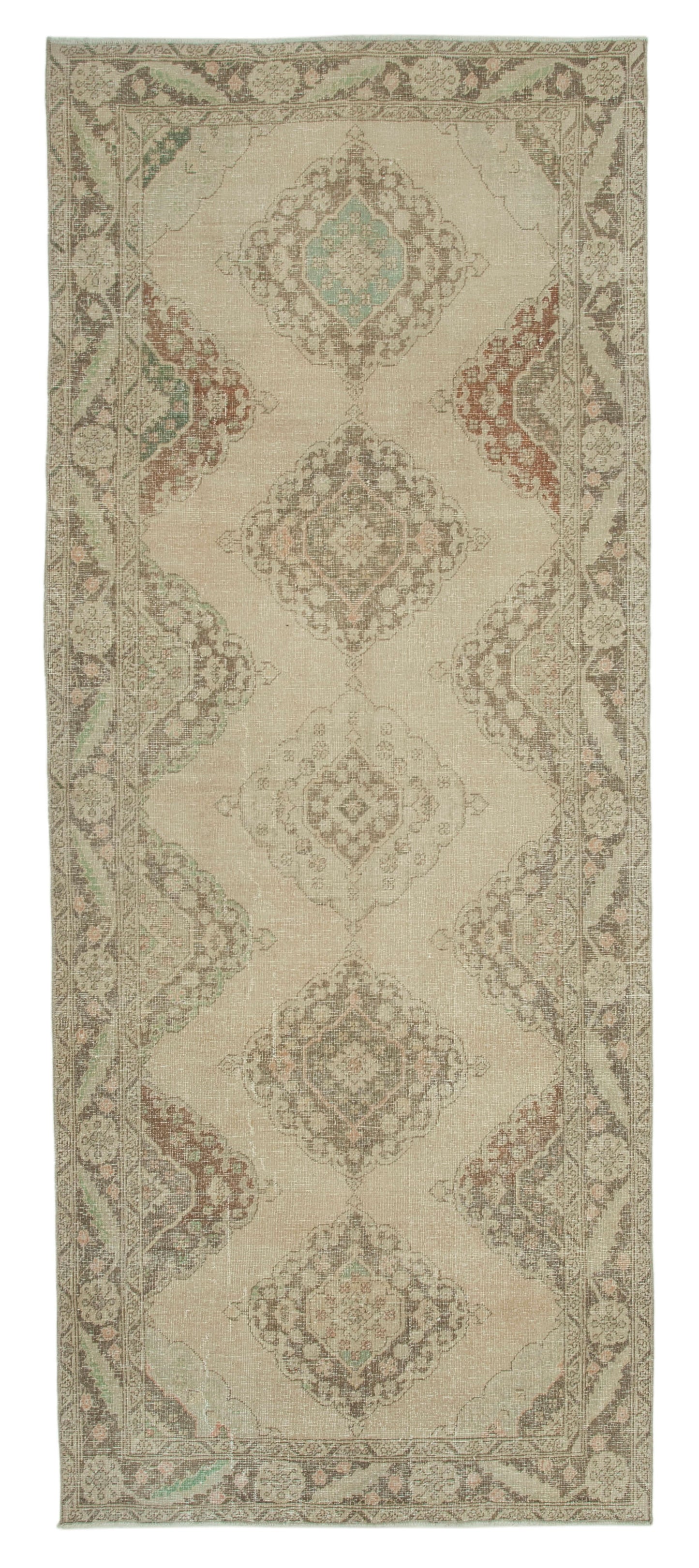 5x12 Beige Turkish Vintage Runner Rug - 24192