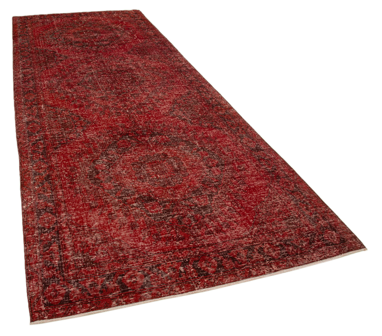 5x13 Red Turkish Over Dyed Runner Rug - 24194