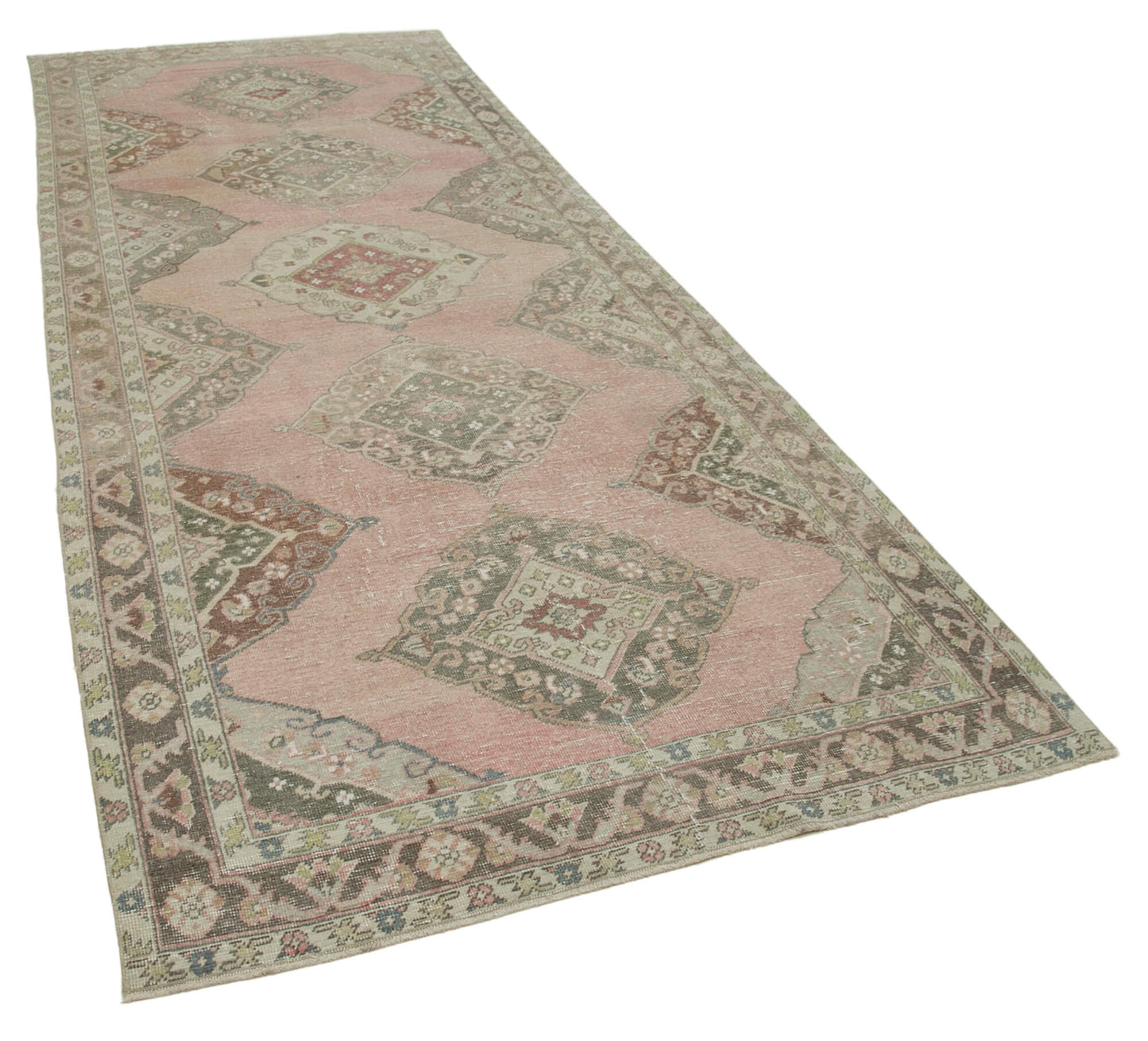 5x12 Beige Turkish Vintage Runner Rug - 24204