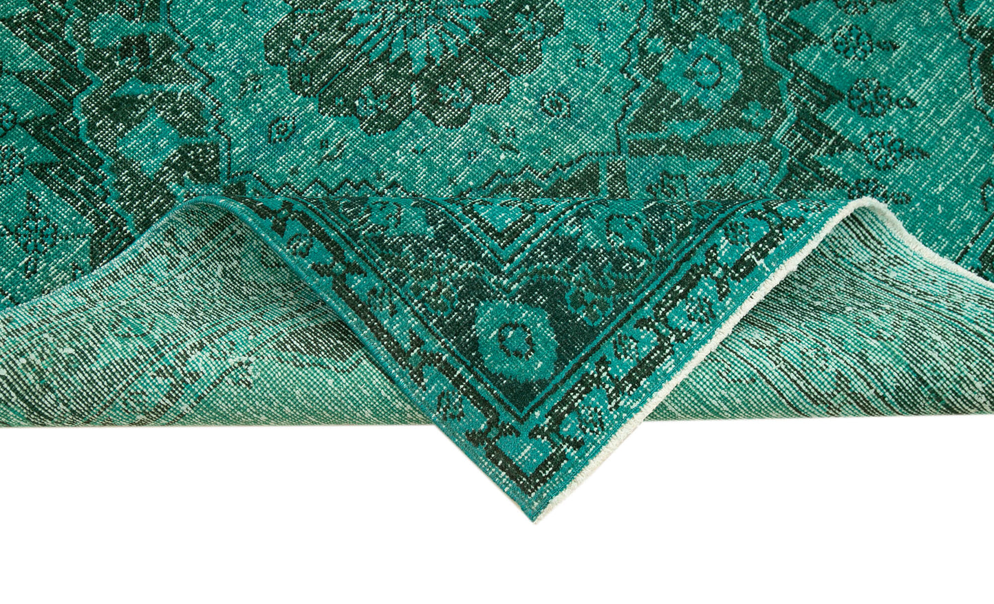 5x12 Turquoise Turkish Over Dyed Runner Rug - 24223