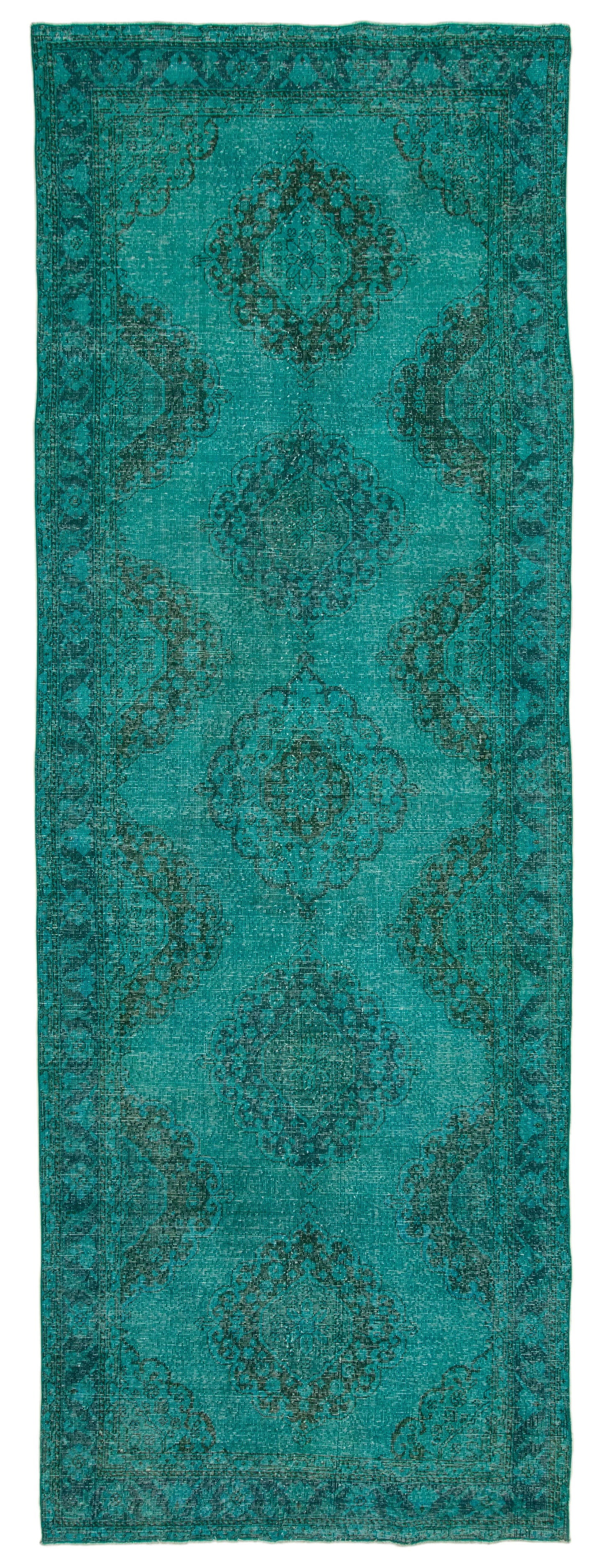 5x13 Turquoise Turkish Over Dyed Runner Rug - 24225