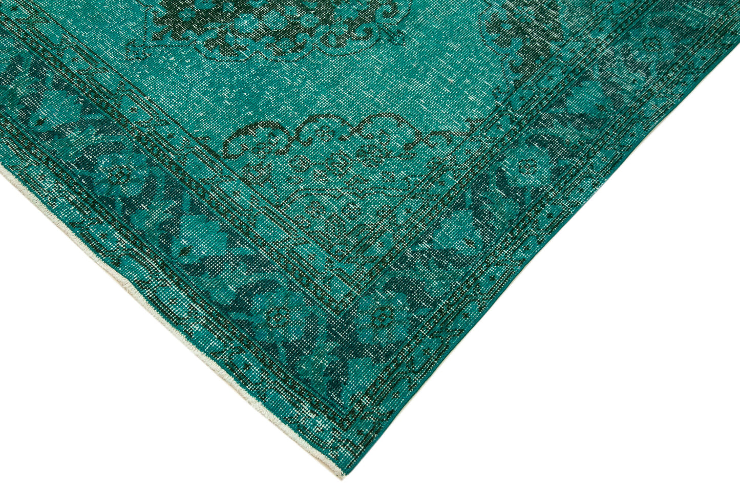5x13 Turquoise Turkish Over Dyed Runner Rug - 24225
